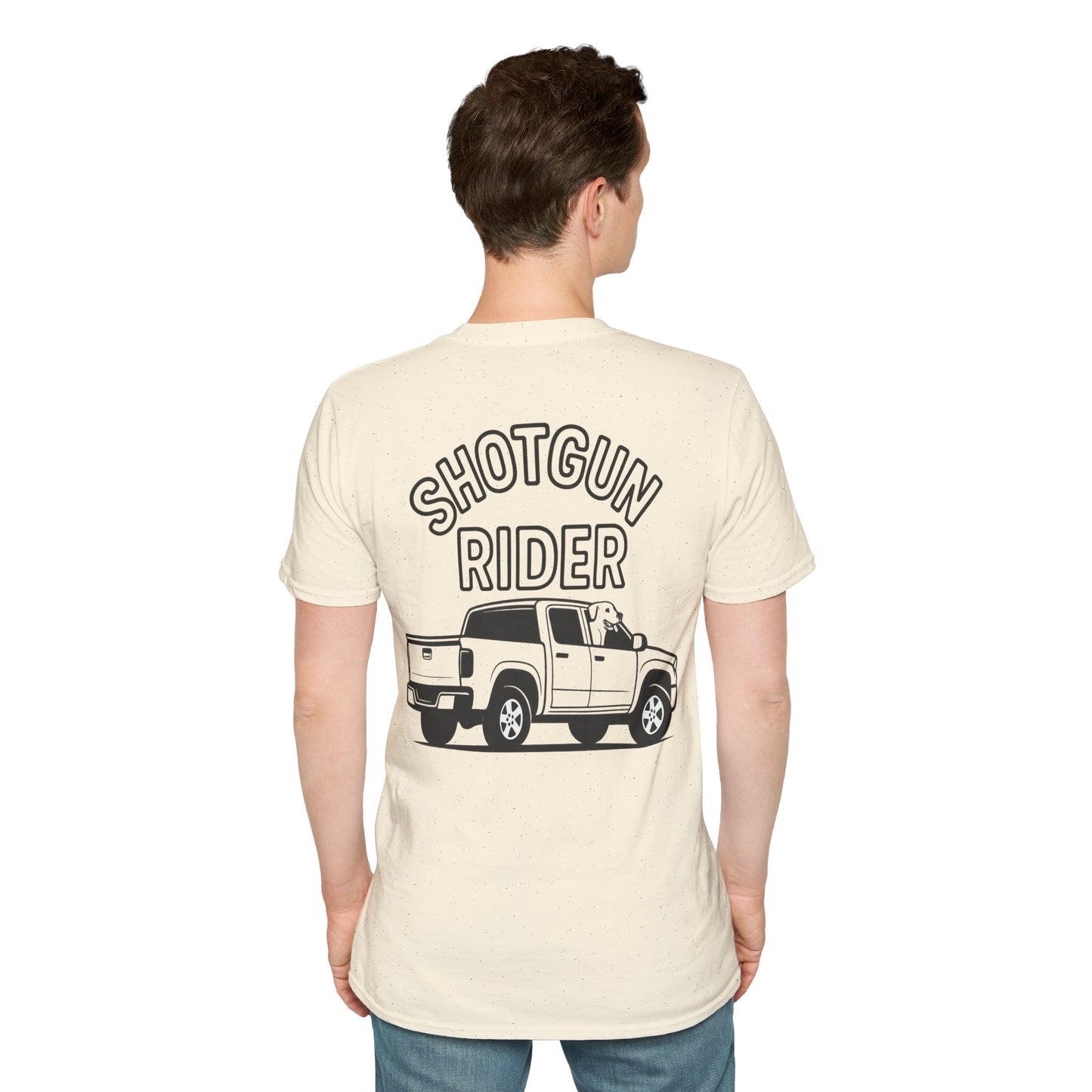 Shotgun Rider Dog Truck T-Shirt – Country Style Rescue Tee with Front Logo | Adopted and Adored Apparel, Adult Unisex T-Shirt