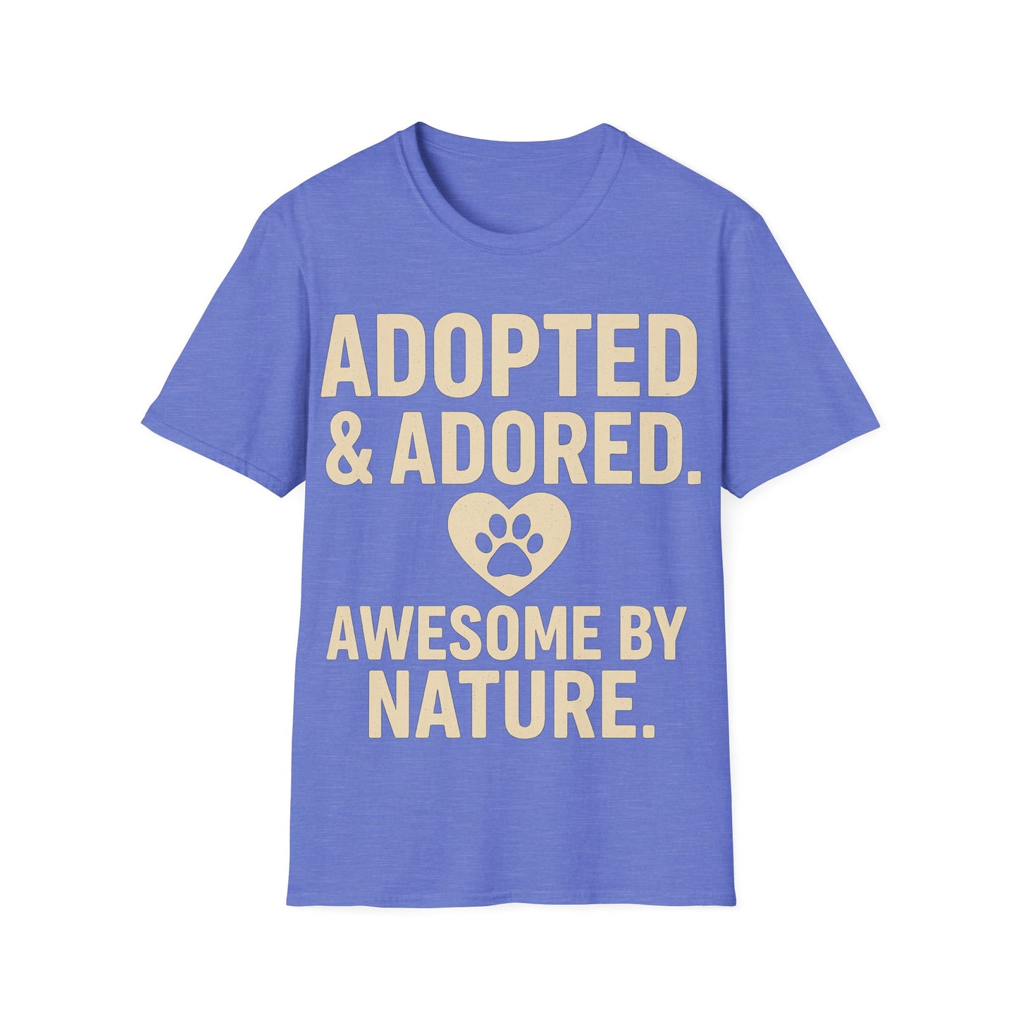 Adopted and Adored Awesome By Nature T-Shirt | Rescue Dog Shirt | Pet Adoption Gift | Dog Lover Vintage Style Tee | Olive Green Unisex, Adult Unisex T-Shirt