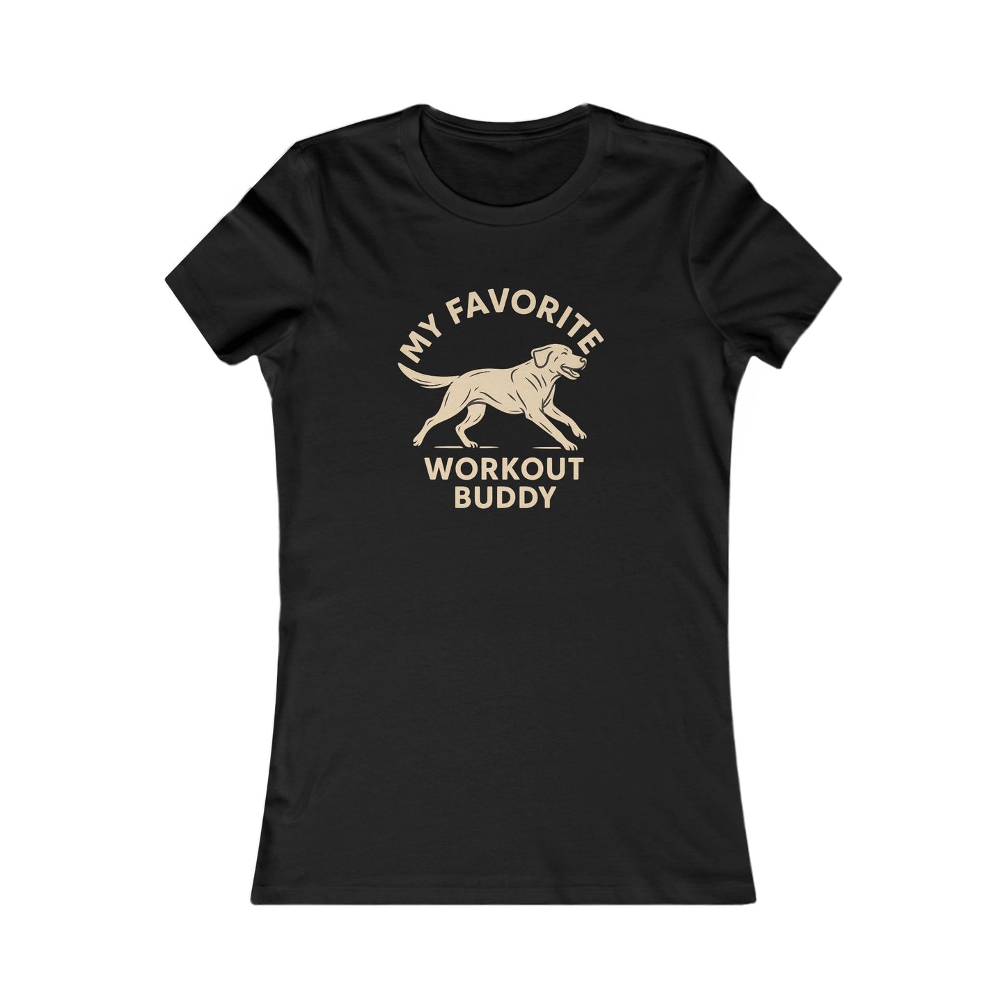 My Favorite Workout Buddy T-Shirt for Women – Athletic Dog Graphic Tee – Labrador Running Dog Shirt – Dog Mom Gift Idea – Workout with My Dog T-Shirt – Adopted and Adored Apparel Adult