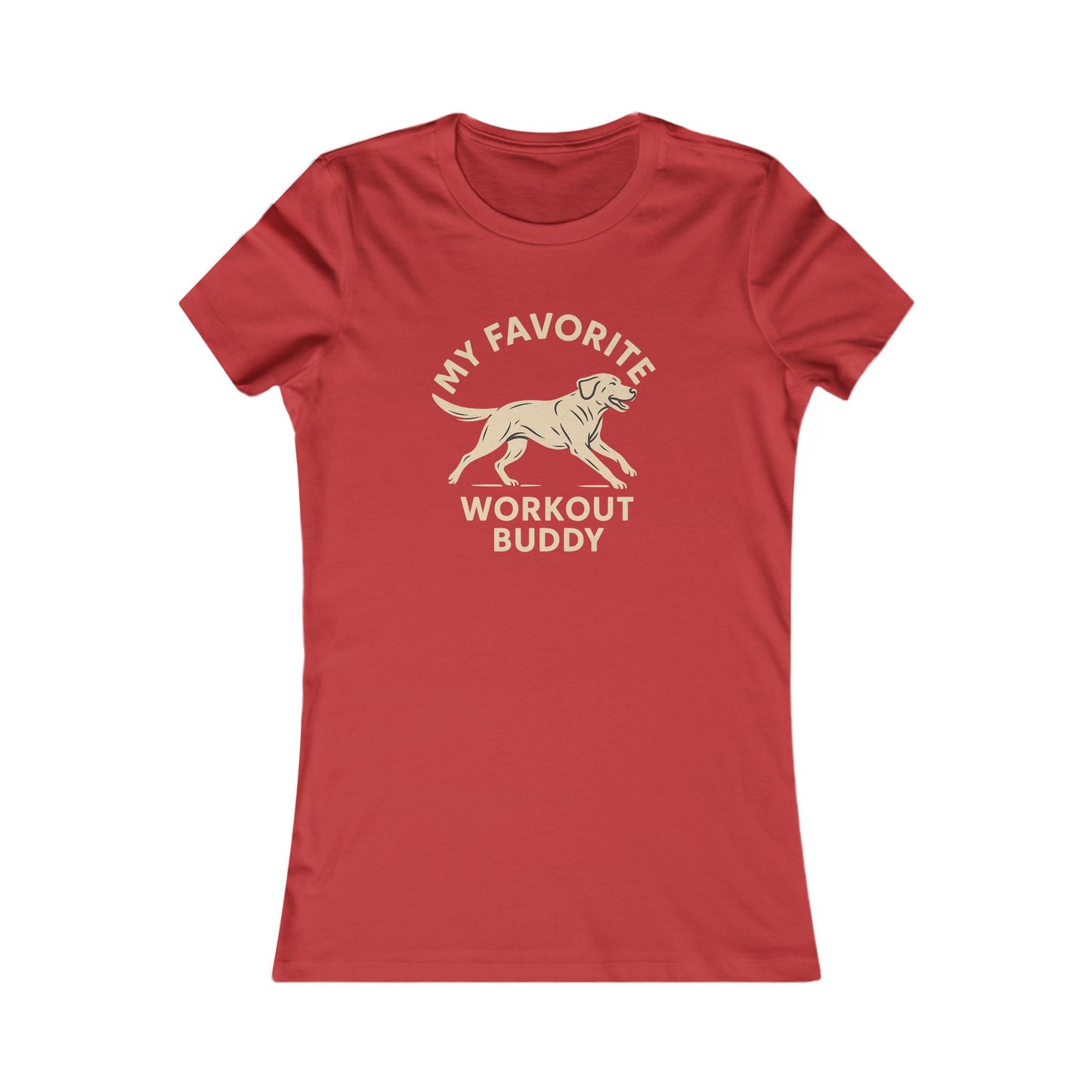 My Favorite Workout Buddy T-Shirt for Women – Athletic Dog Graphic Tee – Labrador Running Dog Shirt – Dog Mom Gift Idea – Workout with My Dog T-Shirt – Adopted and Adored Apparel Adult