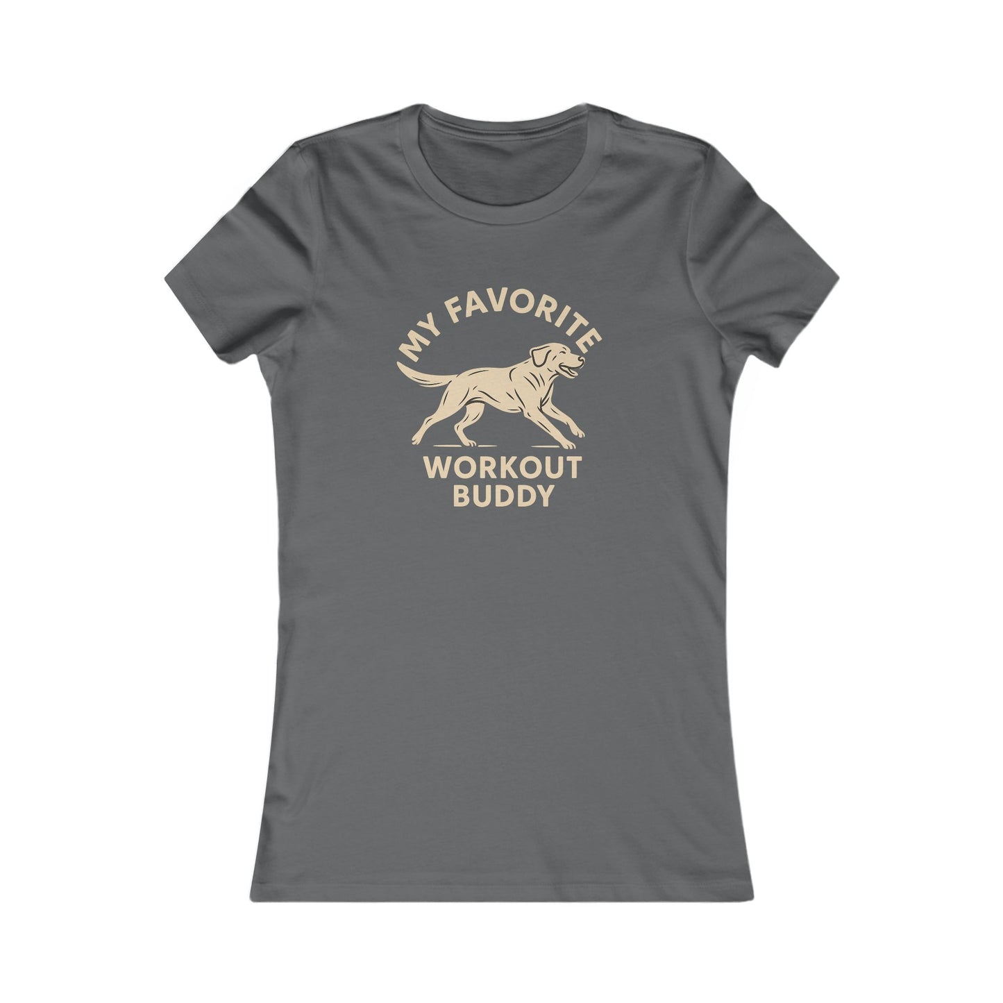 My Favorite Workout Buddy T-Shirt for Women – Athletic Dog Graphic Tee – Labrador Running Dog Shirt – Dog Mom Gift Idea – Workout with My Dog T-Shirt – Adopted and Adored Apparel Adult