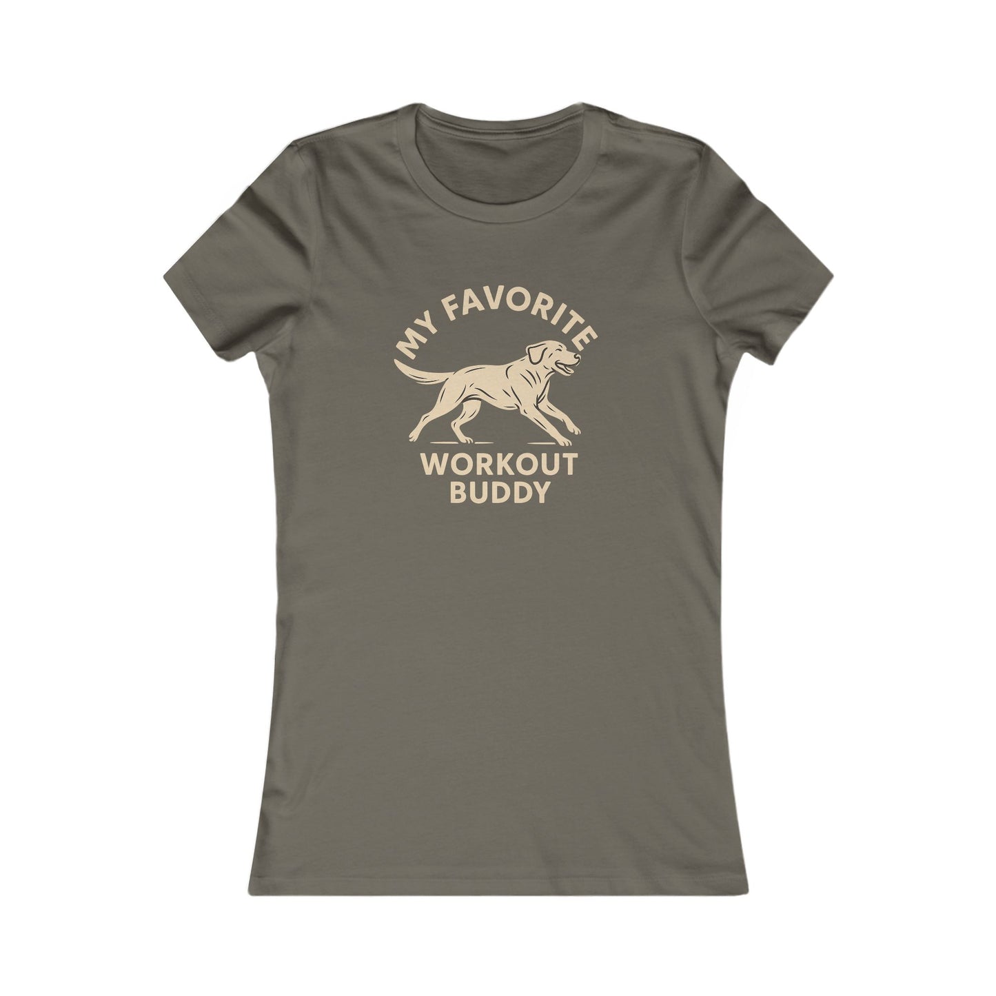My Favorite Workout Buddy T-Shirt for Women – Athletic Dog Graphic Tee – Labrador Running Dog Shirt – Dog Mom Gift Idea – Workout with My Dog T-Shirt – Adopted and Adored Apparel Adult