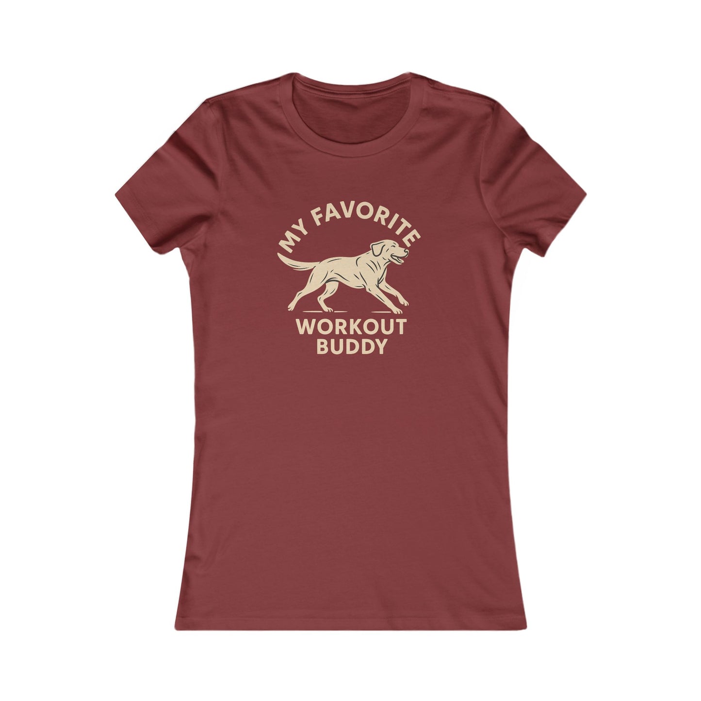 My Favorite Workout Buddy T-Shirt for Women – Athletic Dog Graphic Tee – Labrador Running Dog Shirt – Dog Mom Gift Idea – Workout with My Dog T-Shirt – Adopted and Adored Apparel Adult