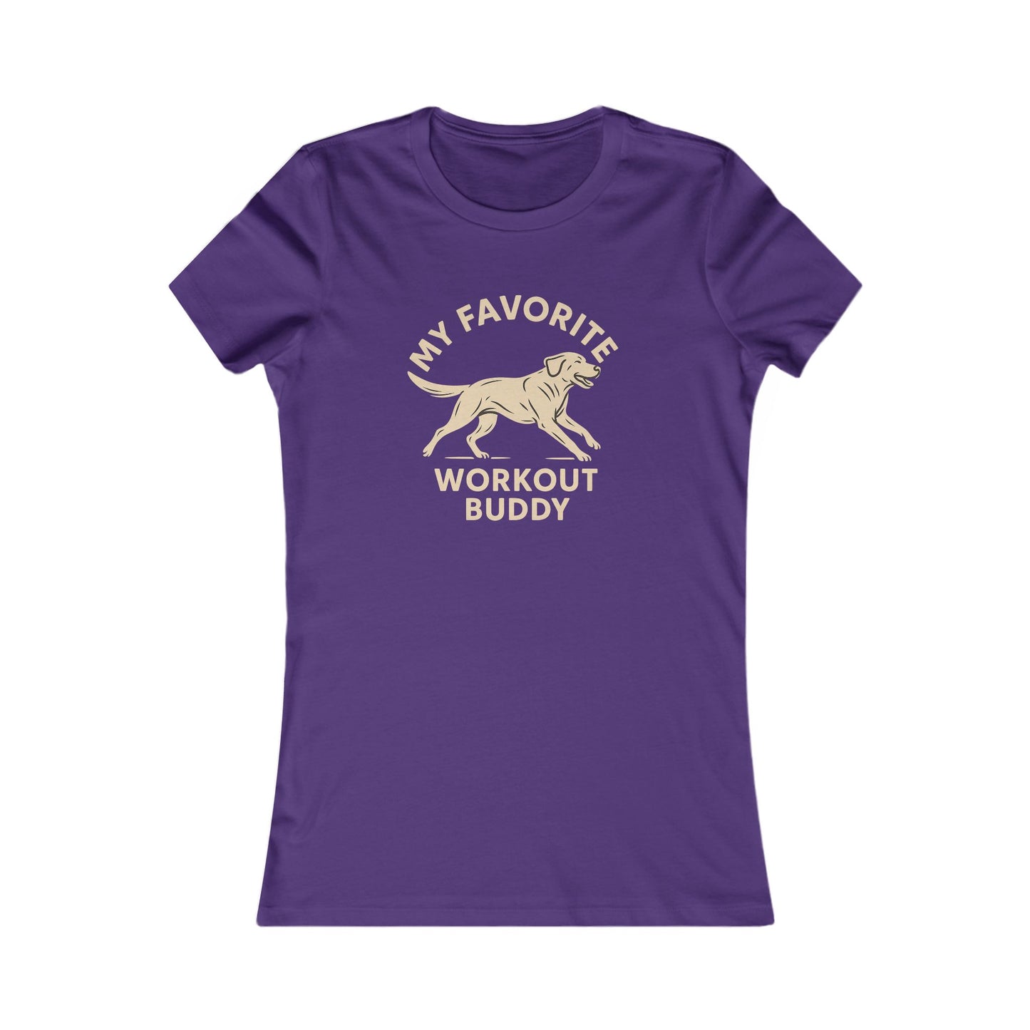 My Favorite Workout Buddy T-Shirt for Women – Athletic Dog Graphic Tee – Labrador Running Dog Shirt – Dog Mom Gift Idea – Workout with My Dog T-Shirt – Adopted and Adored Apparel Adult