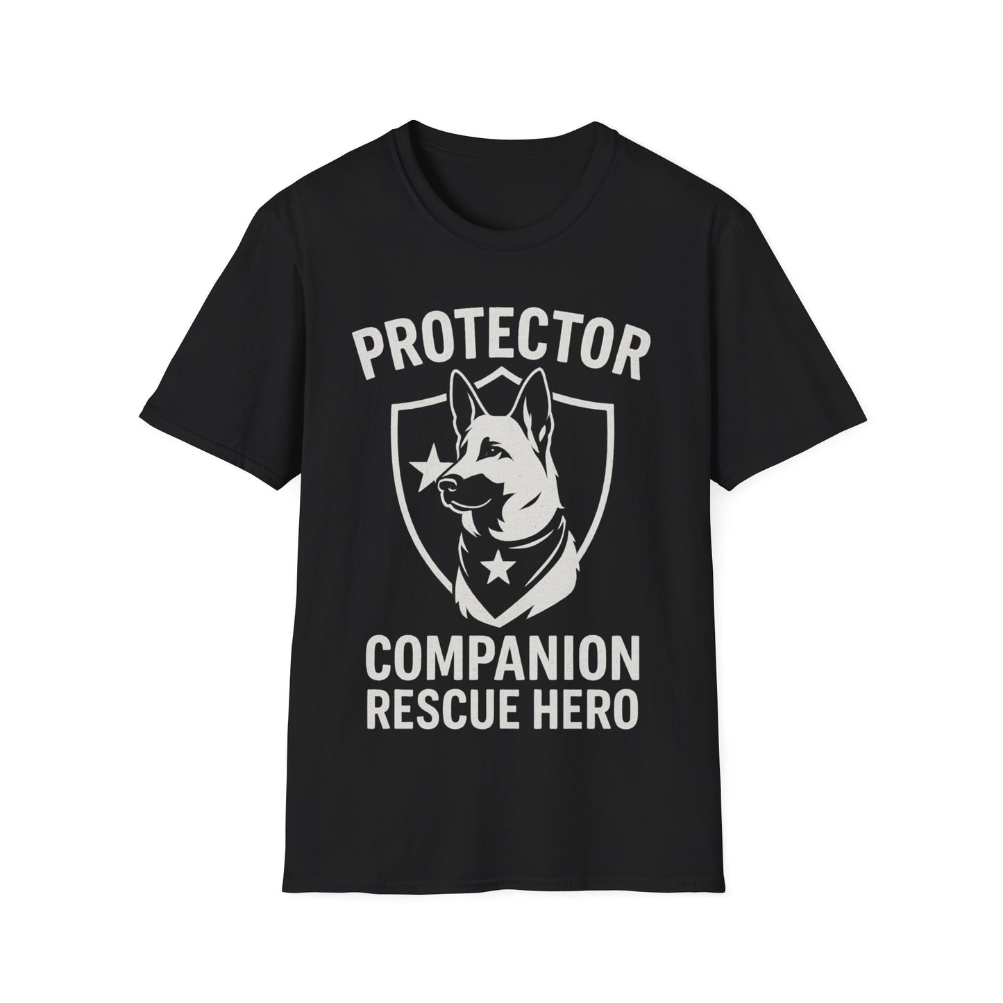 Protector Companion Rescue Hero Shirt – Patriotic Dog Lover T-Shirt – Dog Rescue USA Flag Inspired Tee – Military Style Dog Parent Gift – Adopted and Adored Apparel, Adult Unisex T-Shirt