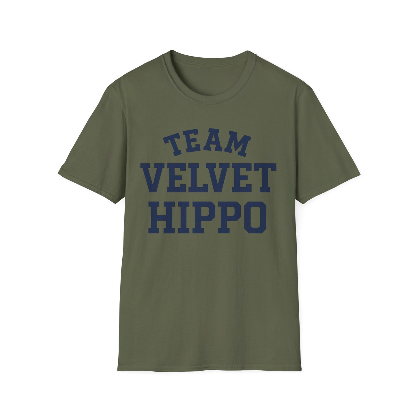Team Velvet Hippo T-Shirt | Funny Pit Bull Tee for Pibble & Bully Breed Lovers | Rescue Dog Apparel, Adult Unisex T-Shirt