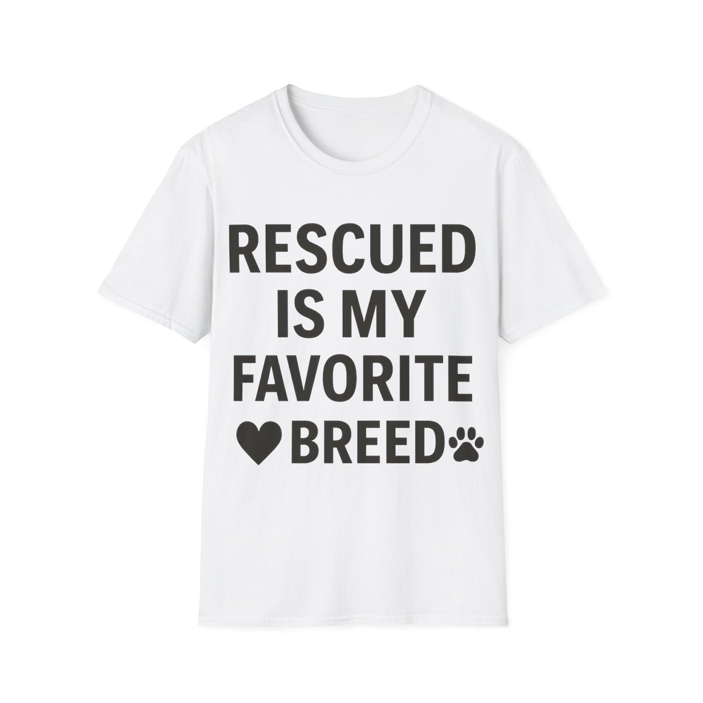 Rescued Is My Favorite Breed Shirt – Dog Rescue Tee, Adopt Don’t Shop Gift, Unisex T-Shirt for Pet Lovers, Adult Unisex T-Shirt