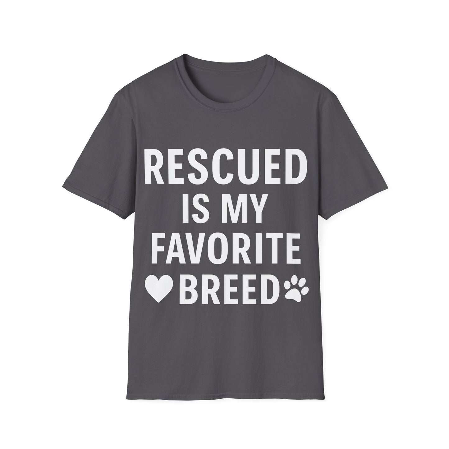 Rescued Is My Favorite Breed Shirt – Dog Rescue Tee, Adopt Don’t Shop Gift, Unisex T-Shirt for Pet Lovers, Adult Unisex T-Shirt