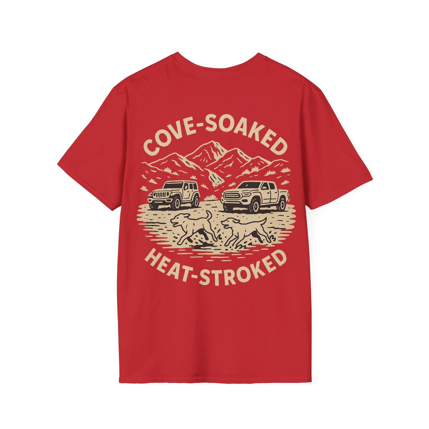 Cove-Soaked Heat-Stroked T-Shirt – Dog Rescue Off-Road T-Shirt for Lake Days & 4x4 Lovers, Adult Unisex T-Shirt