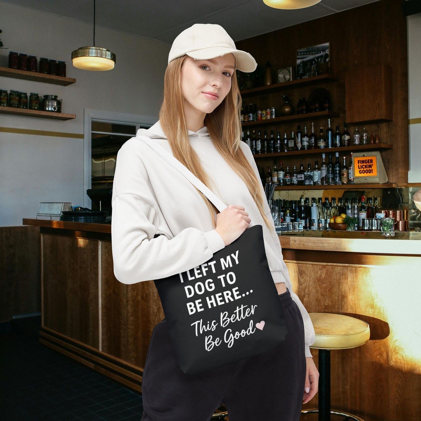 I Left my Dog to be here Tote Bag - Perfect Gift for Pet Owners, Dog Mom Tote, Funny Dog Quotes, Everyday Use, Gift for Dog Lovers, Pet Themed Bag, Adult Unisex T-Shirt