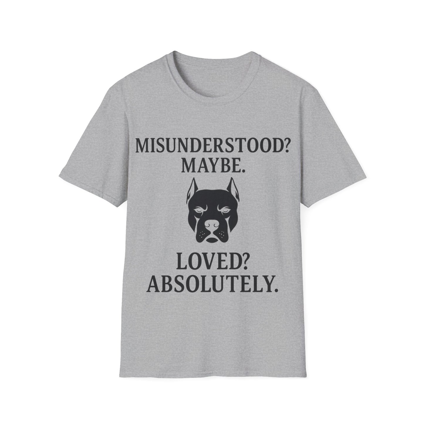 Misunderstood Pit Bull Shirt β Cropped Ear Dog Rescue Tee β White or Black Lettering β Adopt Donβt Shop Shirt β Pitbull Lover Gift, Adult Unisex T-Shirt