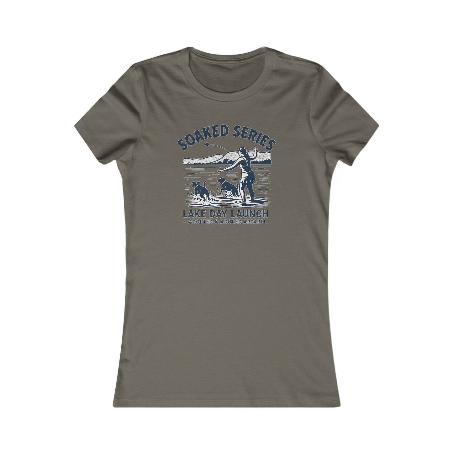 Lake Day Dog T-Shirt – Soaked Series Lake Day Launch – Women’s Rescue Dog Tee for Summer Adventures – Aqua Lake Shirt for Dog Moms – Adopted & Adored Apparel, Adult Unisex T-Shirt