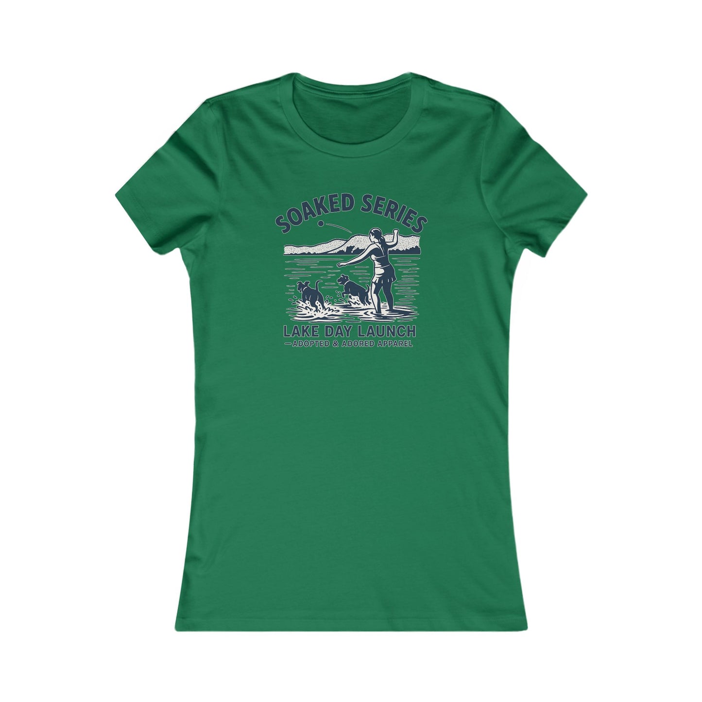 Lake Day Dog T-Shirt – Soaked Series Lake Day Launch – Women’s Rescue Dog Tee for Summer Adventures – Aqua Lake Shirt for Dog Moms – Adopted & Adored Apparel, Adult Unisex T-Shirt