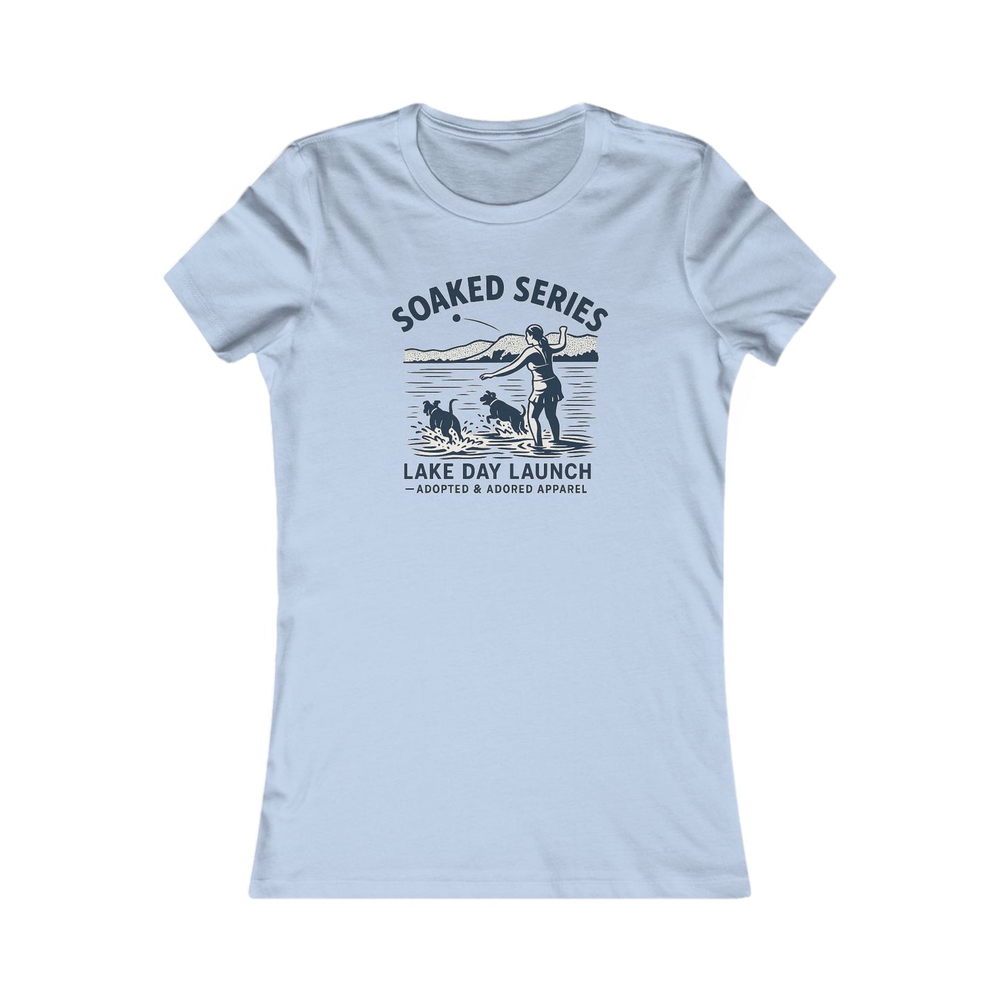 Lake Day Dog T-Shirt – Soaked Series Lake Day Launch – Women’s Rescue Dog Tee for Summer Adventures – Aqua Lake Shirt for Dog Moms – Adopted & Adored Apparel, Adult Unisex T-Shirt