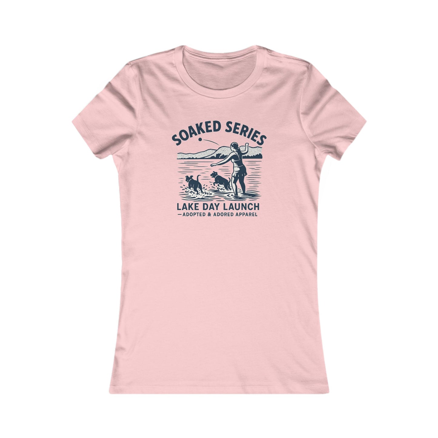 Lake Day Dog T-Shirt – Soaked Series Lake Day Launch – Women’s Rescue Dog Tee for Summer Adventures – Aqua Lake Shirt for Dog Moms – Adopted & Adored Apparel, Adult Unisex T-Shirt