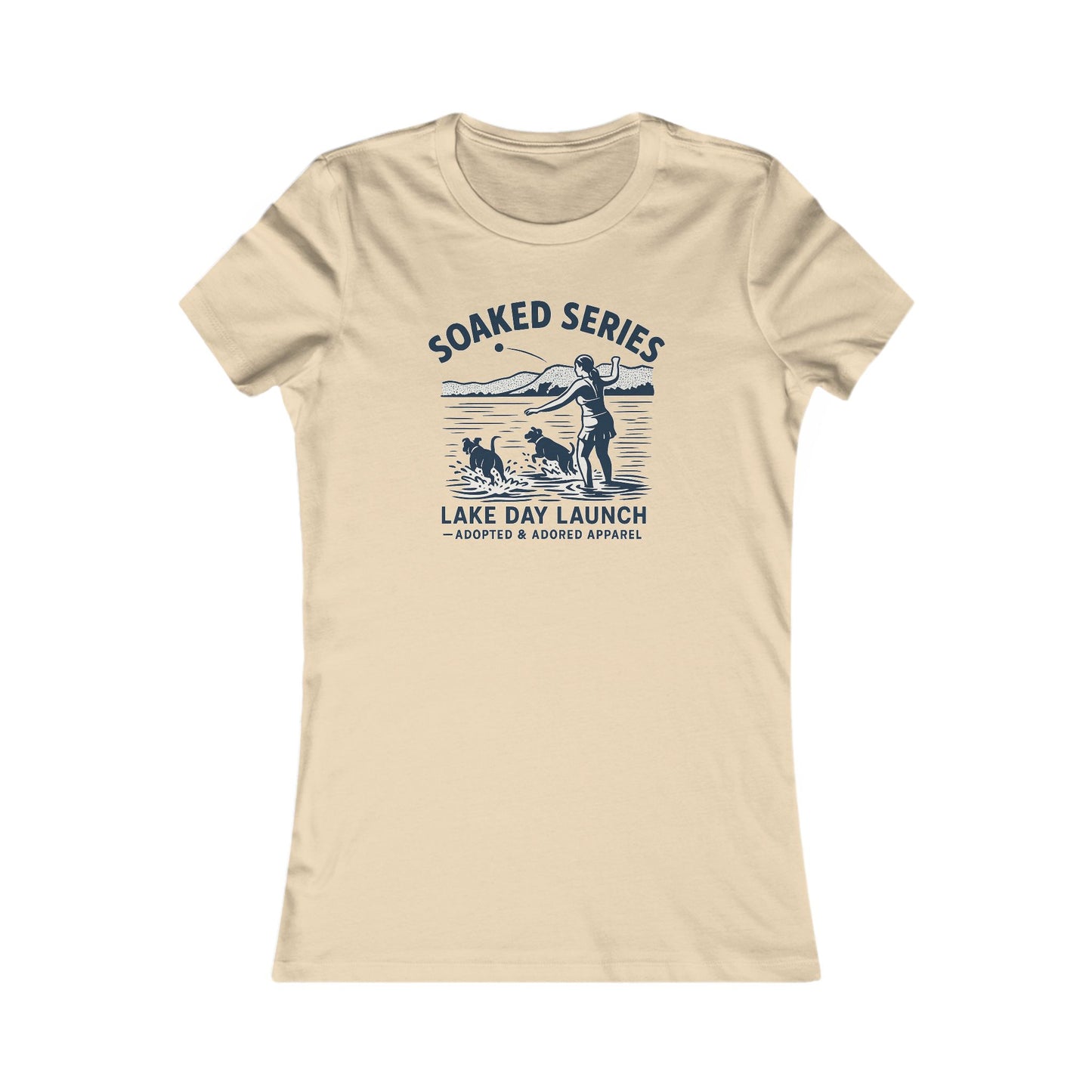 Lake Day Dog T-Shirt – Soaked Series Lake Day Launch – Women’s Rescue Dog Tee for Summer Adventures – Aqua Lake Shirt for Dog Moms – Adopted & Adored Apparel, Adult Unisex T-Shirt