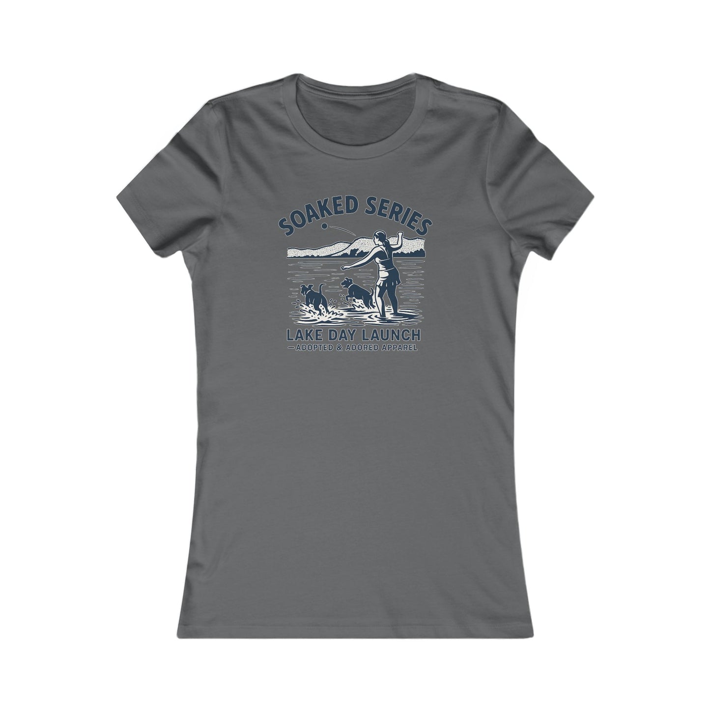Lake Day Dog T-Shirt – Soaked Series Lake Day Launch – Women’s Rescue Dog Tee for Summer Adventures – Aqua Lake Shirt for Dog Moms – Adopted & Adored Apparel, Adult Unisex T-Shirt