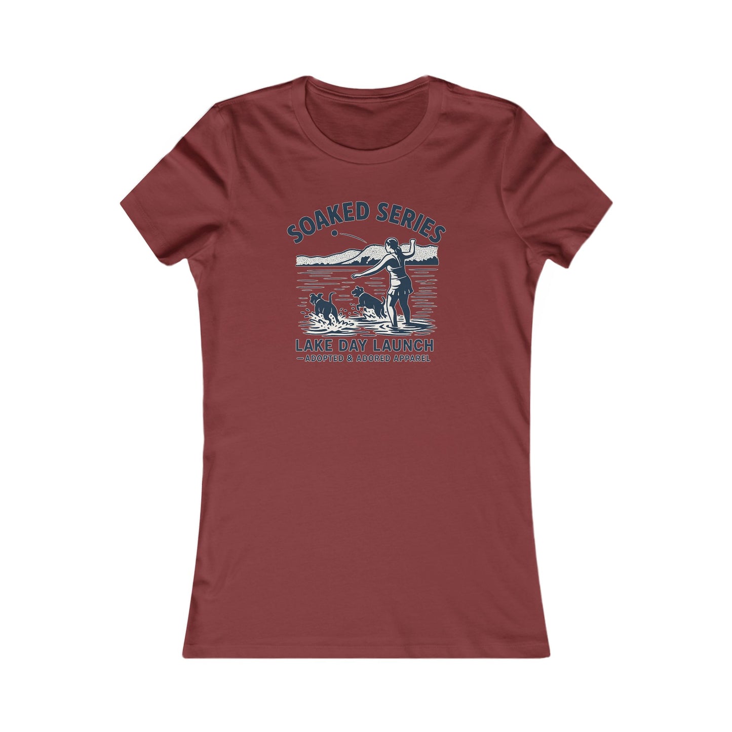 Lake Day Dog T-Shirt – Soaked Series Lake Day Launch – Women’s Rescue Dog Tee for Summer Adventures – Aqua Lake Shirt for Dog Moms – Adopted & Adored Apparel, Adult Unisex T-Shirt