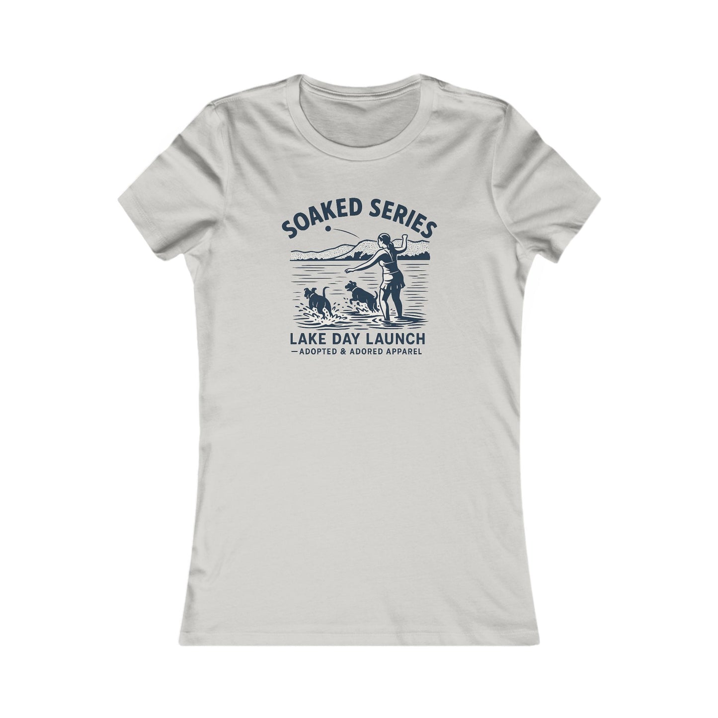 Lake Day Dog T-Shirt – Soaked Series Lake Day Launch – Women’s Rescue Dog Tee for Summer Adventures – Aqua Lake Shirt for Dog Moms – Adopted & Adored Apparel, Adult Unisex T-Shirt