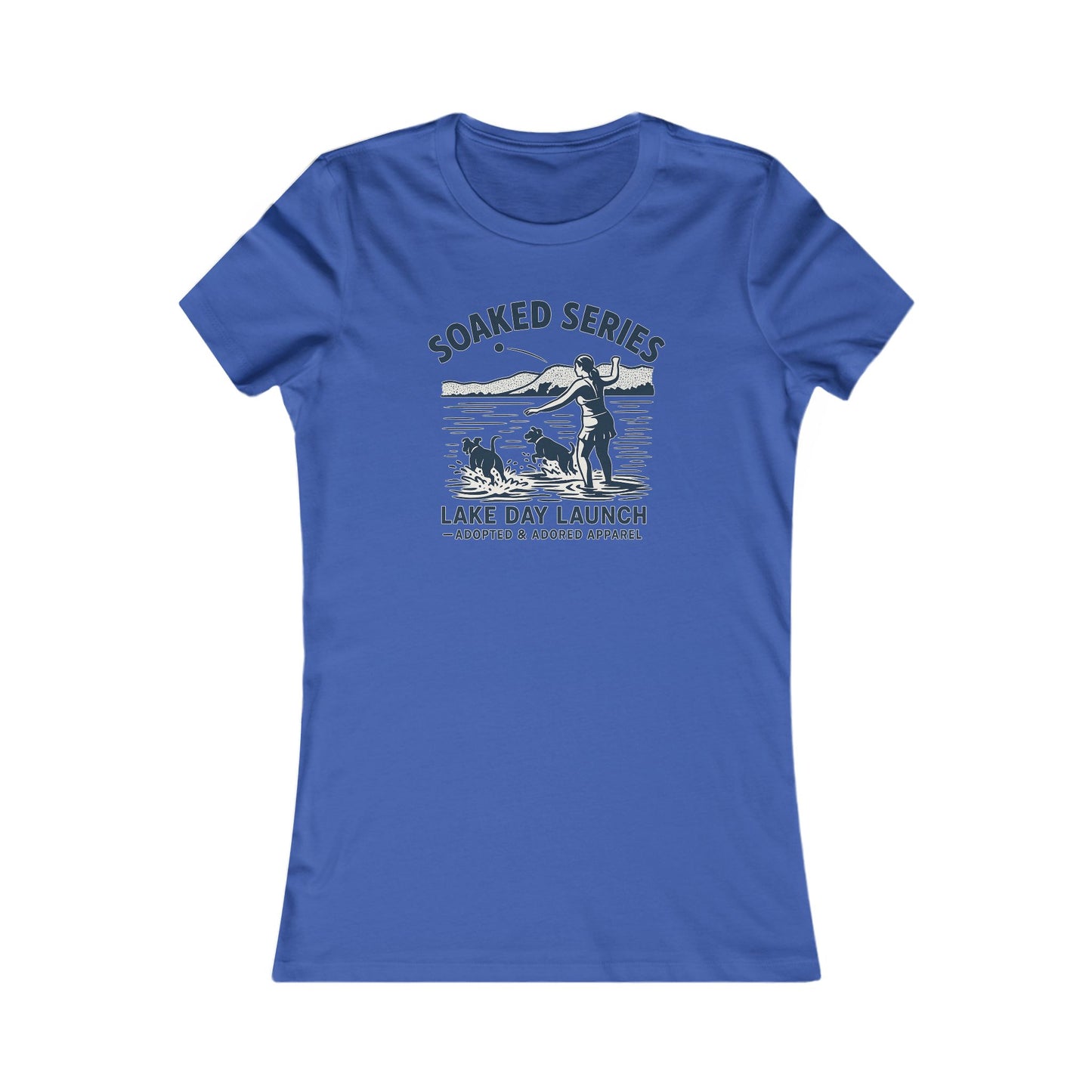 Lake Day Dog T-Shirt – Soaked Series Lake Day Launch – Women’s Rescue Dog Tee for Summer Adventures – Aqua Lake Shirt for Dog Moms – Adopted & Adored Apparel, Adult Unisex T-Shirt