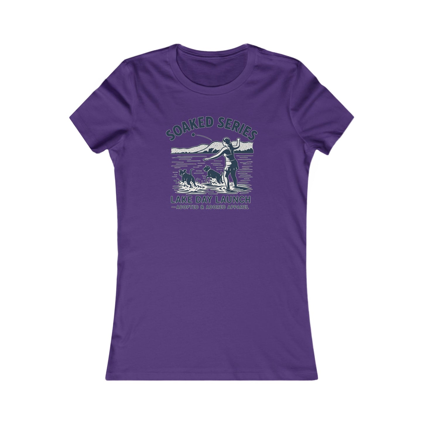 Lake Day Dog T-Shirt – Soaked Series Lake Day Launch – Women’s Rescue Dog Tee for Summer Adventures – Aqua Lake Shirt for Dog Moms – Adopted & Adored Apparel, Adult Unisex T-Shirt