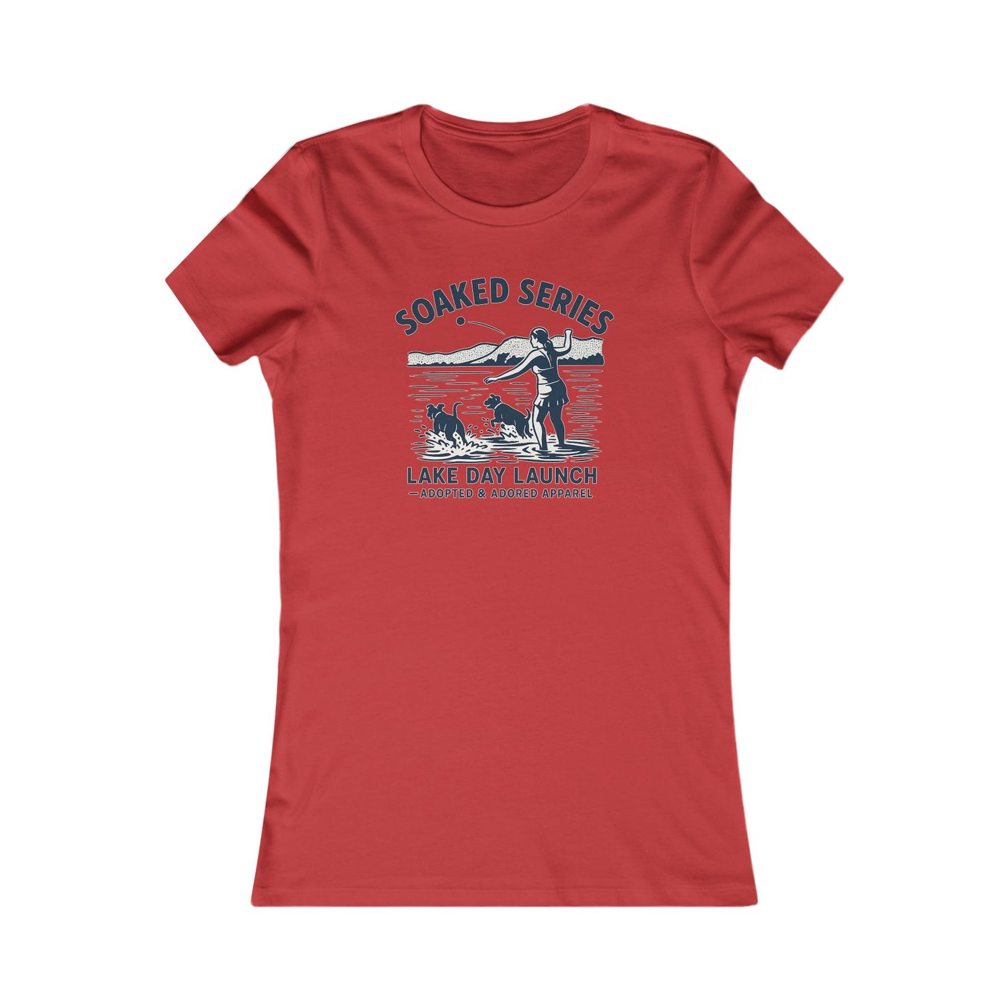 Lake Day Dog T-Shirt – Soaked Series Lake Day Launch – Women’s Rescue Dog Tee for Summer Adventures – Aqua Lake Shirt for Dog Moms – Adopted & Adored Apparel, Adult Unisex T-Shirt