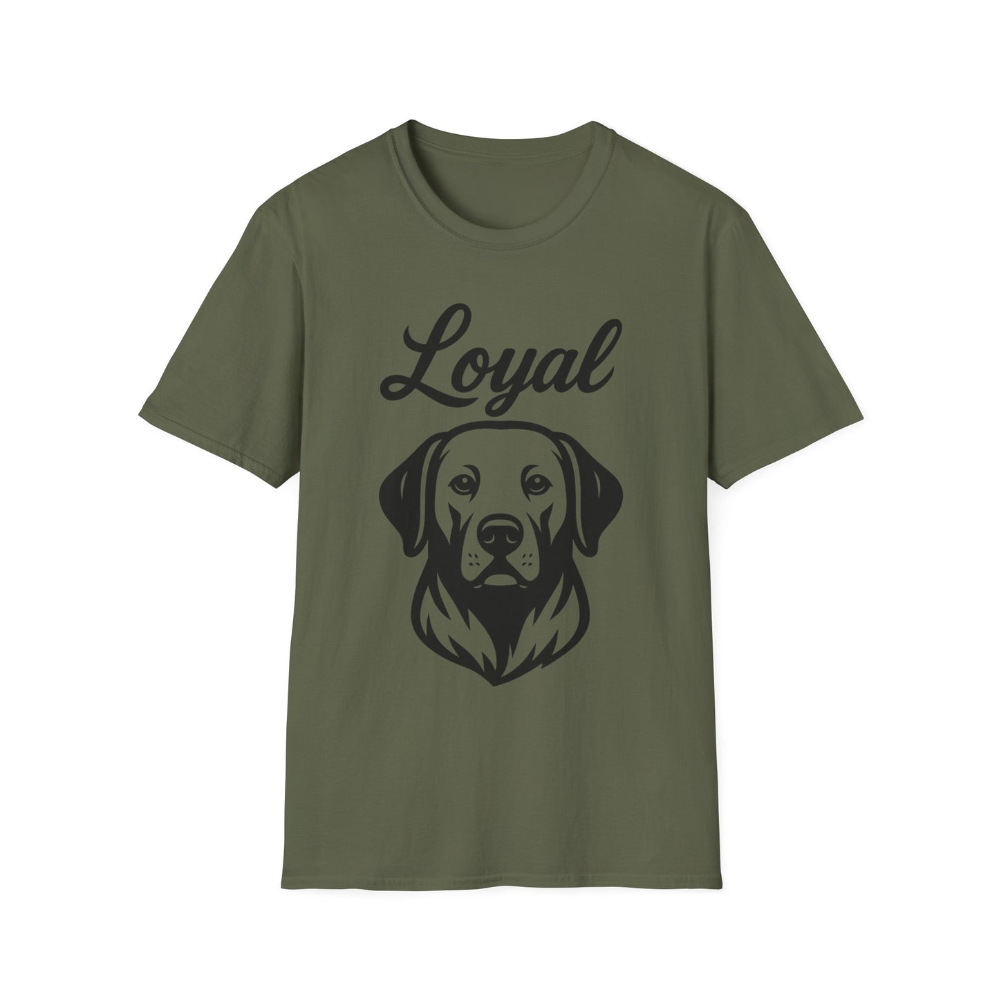 Loyal Labrador Retriever T-Shirt – Black Line Art Dog Design for Lab Lovers, Rescue Apparel for Yellow, Black & Chocolate Lab Owners, Adult Unisex T-Shirt