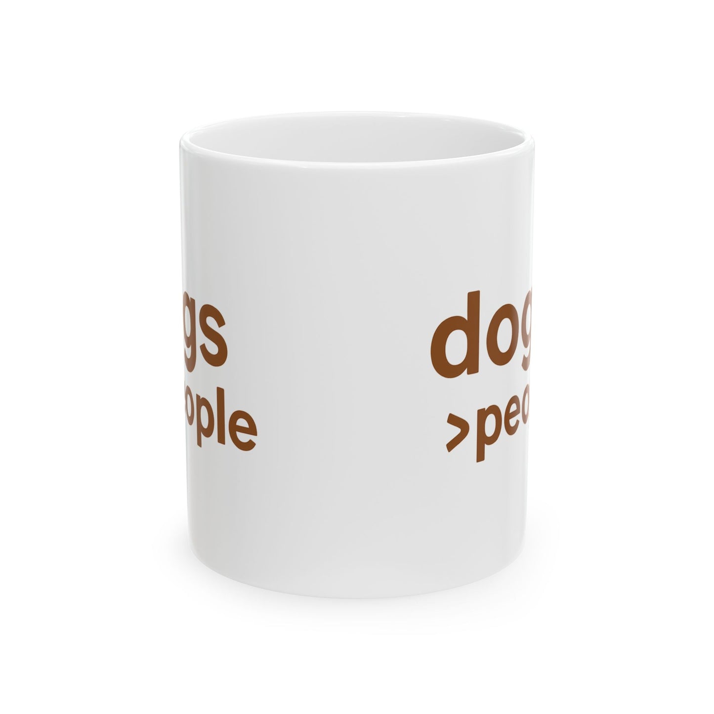 Dogs > People Ceramic Dog Lover Mug, Perfect Gift for Dog Owners, Funny Pet Lover Cup, Coffee Tea Mug, Dog Themed Kitchenware, Adult Unisex T-Shirt