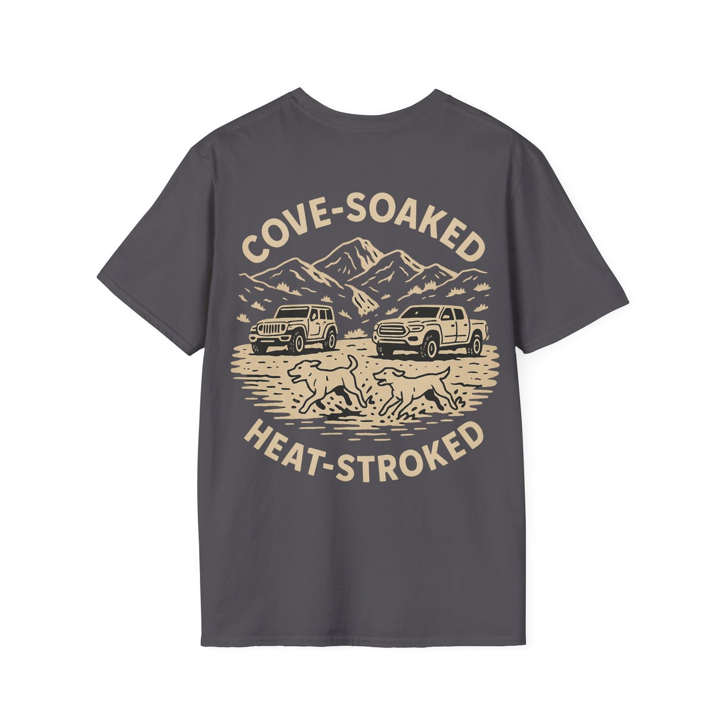 Cove-Soaked Heat-Stroked T-Shirt – Dog Rescue Off-Road T-Shirt for Lake Days & 4x4 Lovers, Adult Unisex T-Shirt