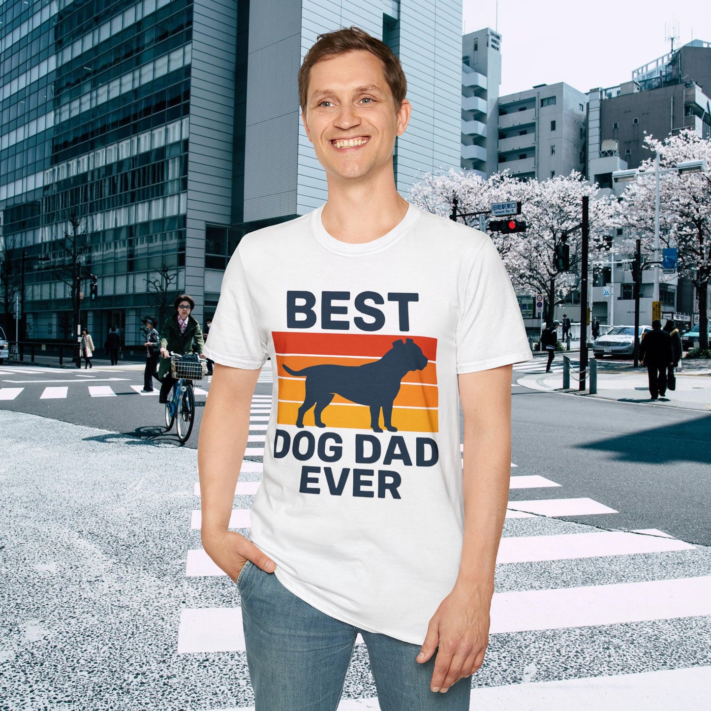 Best Dog Dad Ever Pit bull Adult Unisex T-Shirt, Pet Lover Gift, Father's Day Shirt, Dog Owner Apparel, Fun Casual Top, Dog-Themed Fashion