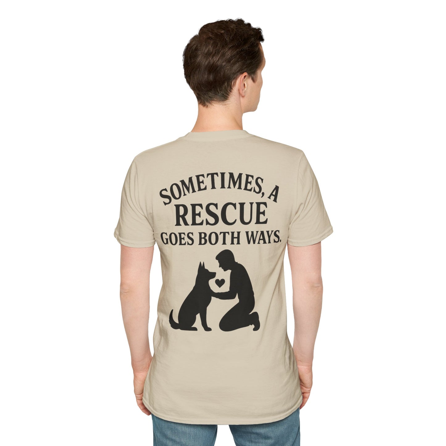 Sometimes a Rescue Goes Both Ways Shirt – Dog Rescue T-Shirt for Women & Men – Animal Adoption Gift – Emotional Pet Lover Tee, Adult Unisex T-Shirt