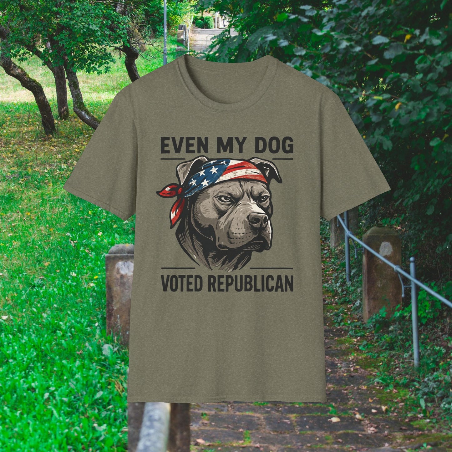 EVEN MY DOG VOTED REPUBLICAN T-Shirt – Patriotic Dog Lover Graphic Tee, Adult Unisex, Funny Political Shirt for Dog Owners, Conservative Gift Idea