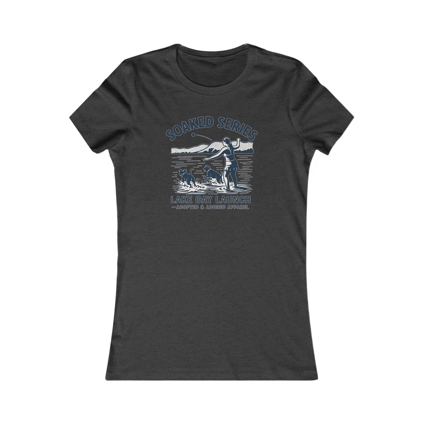 Lake Day Dog T-Shirt – Soaked Series Lake Day Launch – Women’s Rescue Dog Tee for Summer Adventures – Aqua Lake Shirt for Dog Moms – Adopted & Adored Apparel, Adult Unisex T-Shirt