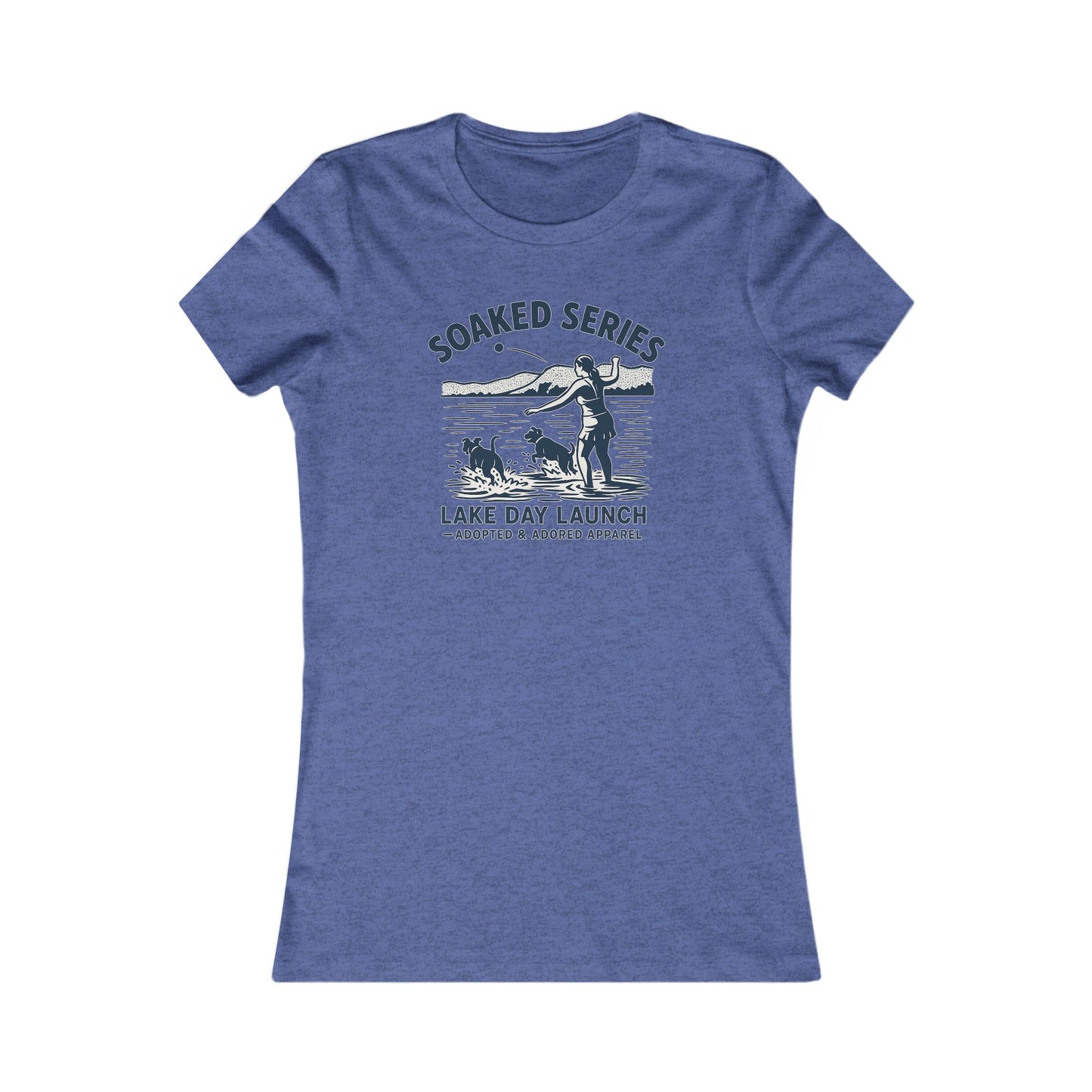 Lake Day Dog T-Shirt – Soaked Series Lake Day Launch – Women’s Rescue Dog Tee for Summer Adventures – Aqua Lake Shirt for Dog Moms – Adopted & Adored Apparel, Adult Unisex T-Shirt