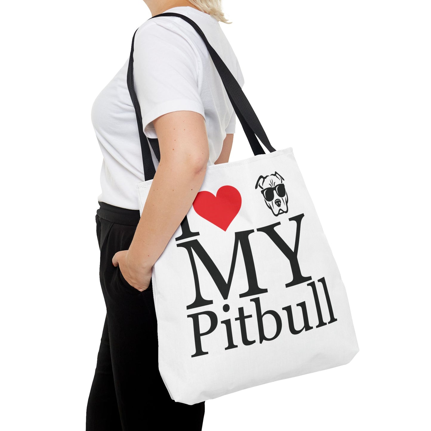 I Love My Pitbull Tote Bag | Pet Lover Gift, Dog Mom Tote, Stylish Canvas Bag, Animal Rescue Fundraiser, Show Your Love, Adult Unisex T-Shirt