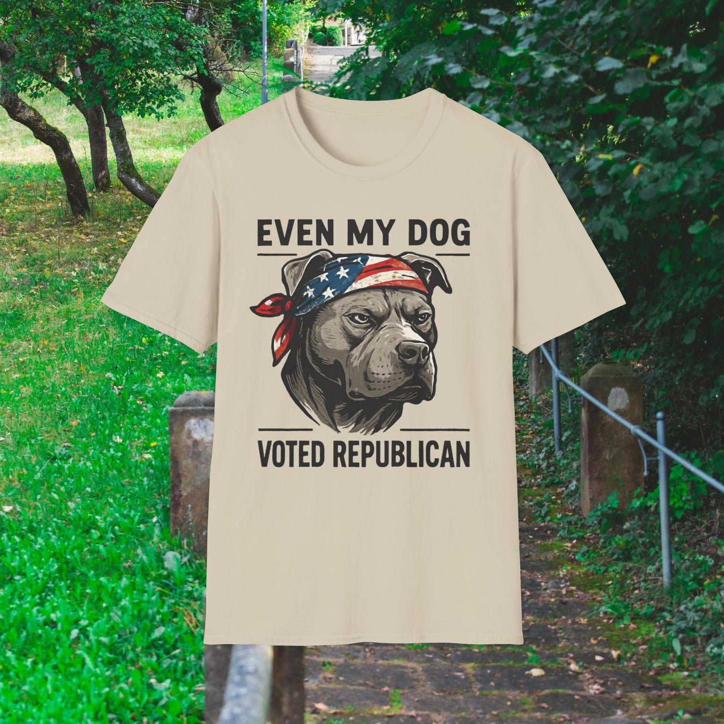 EVEN MY DOG VOTED REPUBLICAN T-Shirt – Patriotic Dog Lover Graphic Tee, Adult Unisex, Funny Political Shirt for Dog Owners, Conservative Gift Idea