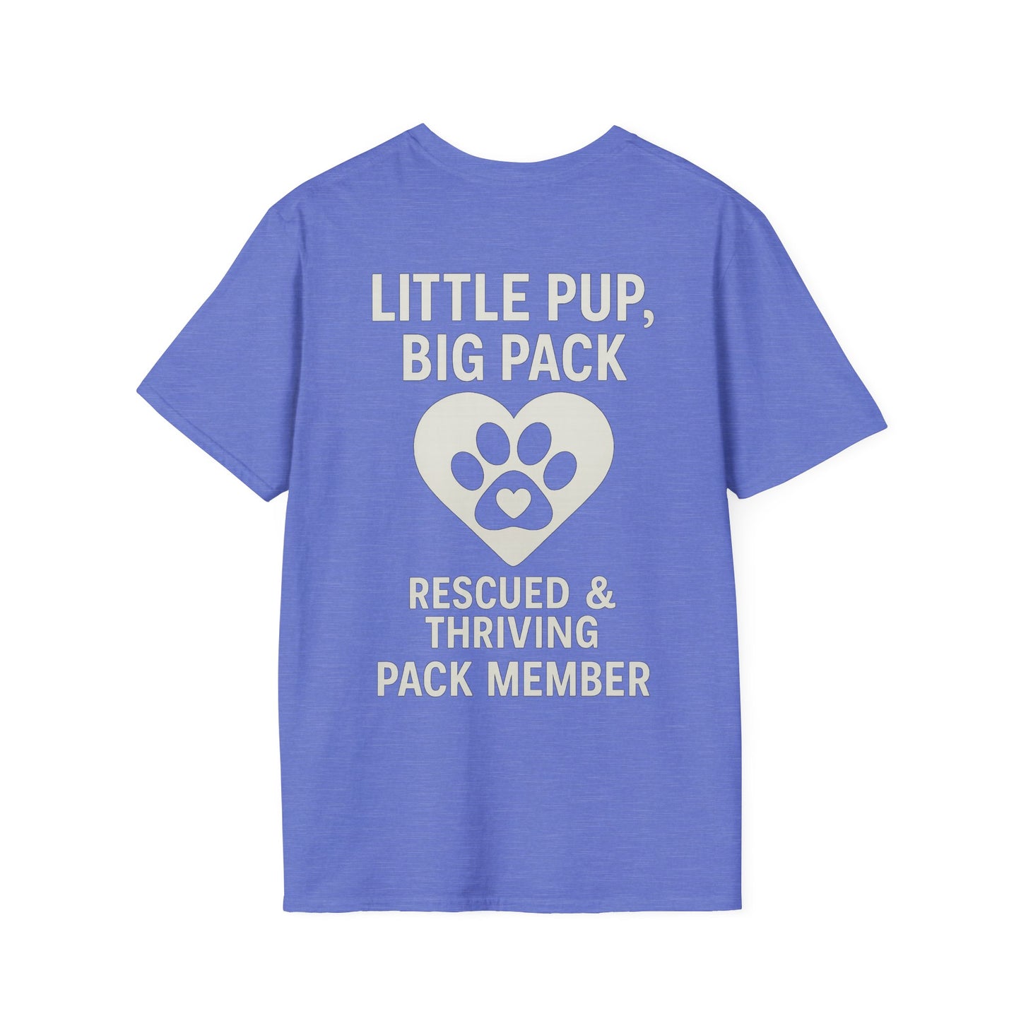 Little Pup Big Pack T-Shirt – Rescued and Thriving Dog Tee – Matching Family Rescue Apparel – Pack Member Logo – Dog Lover Gift – Pitbull Rescue Shirt – Parent and Kid Set Option, Adult Unisex T-Shirt