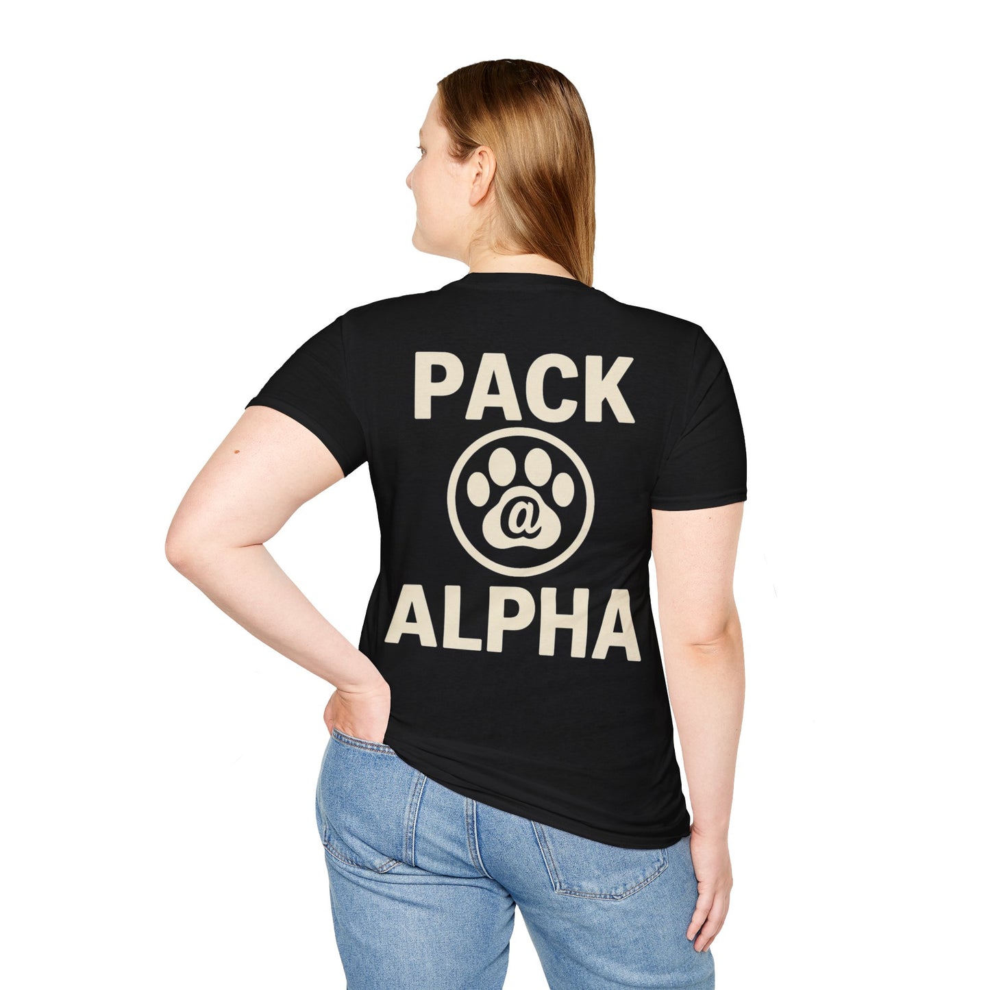 Pack Alpha T-Shirt for Dog Rescue Leaders | Bold Alpha Dog Paw Print Design | Animal Advocate Apparel for Pack Leaders, Adult Unisex T-Shirt