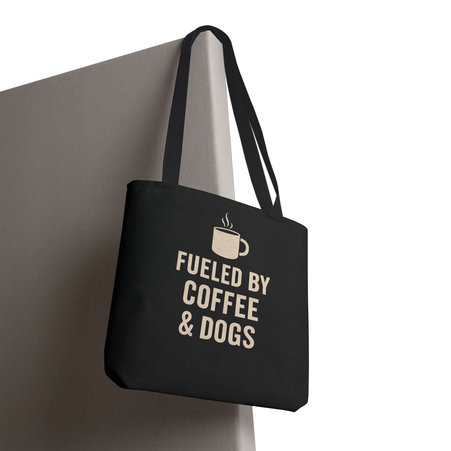 Fueled By Coffee & Dogs Tote Bag, Perfect for Dog Lovers, Everyday Use, Gift for Coffee Lovers, Eco-Friendly Shopping Bag, Stylish Animal Lover Tote, Adult Unisex T-Shirt