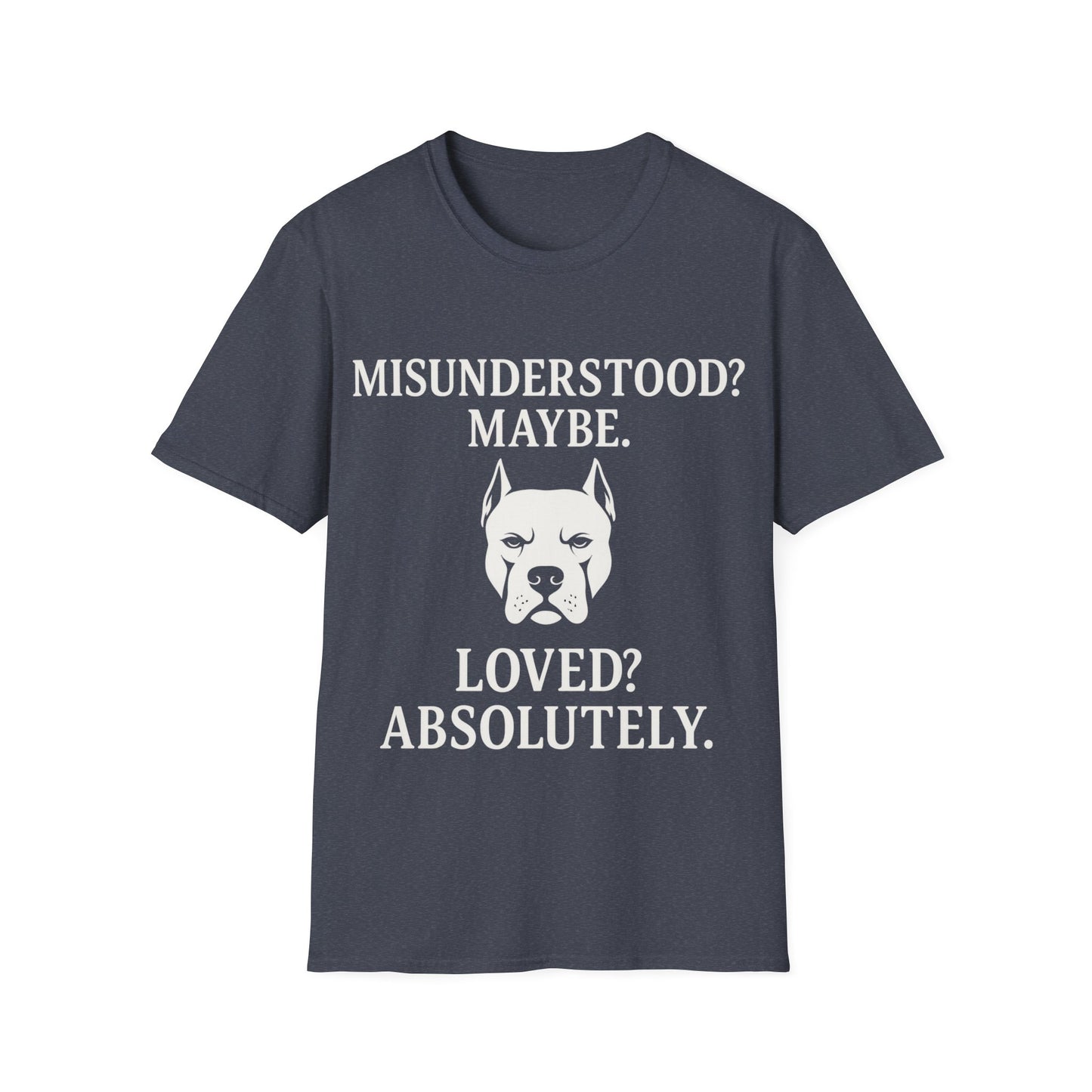 Misunderstood Pit Bull T-Shirt β Cropped Ear Dog Rescue Tee β White or Black Lettering β Adopt Donβt Shop Shirt β Pitbull Lover Gift, Adult Unisex T-Shirt