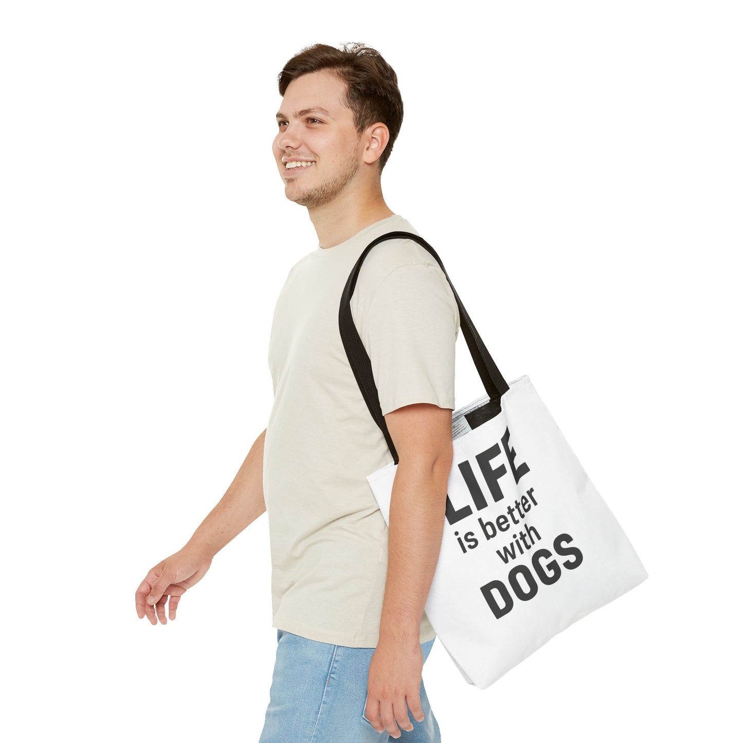 "Life is Better with Dogs" Dog Lovers Tote Bag - Stylish Canvas Bag, Pet Owner Gift, Dog Mom Tote, Eco-Friendly Reusable Bag