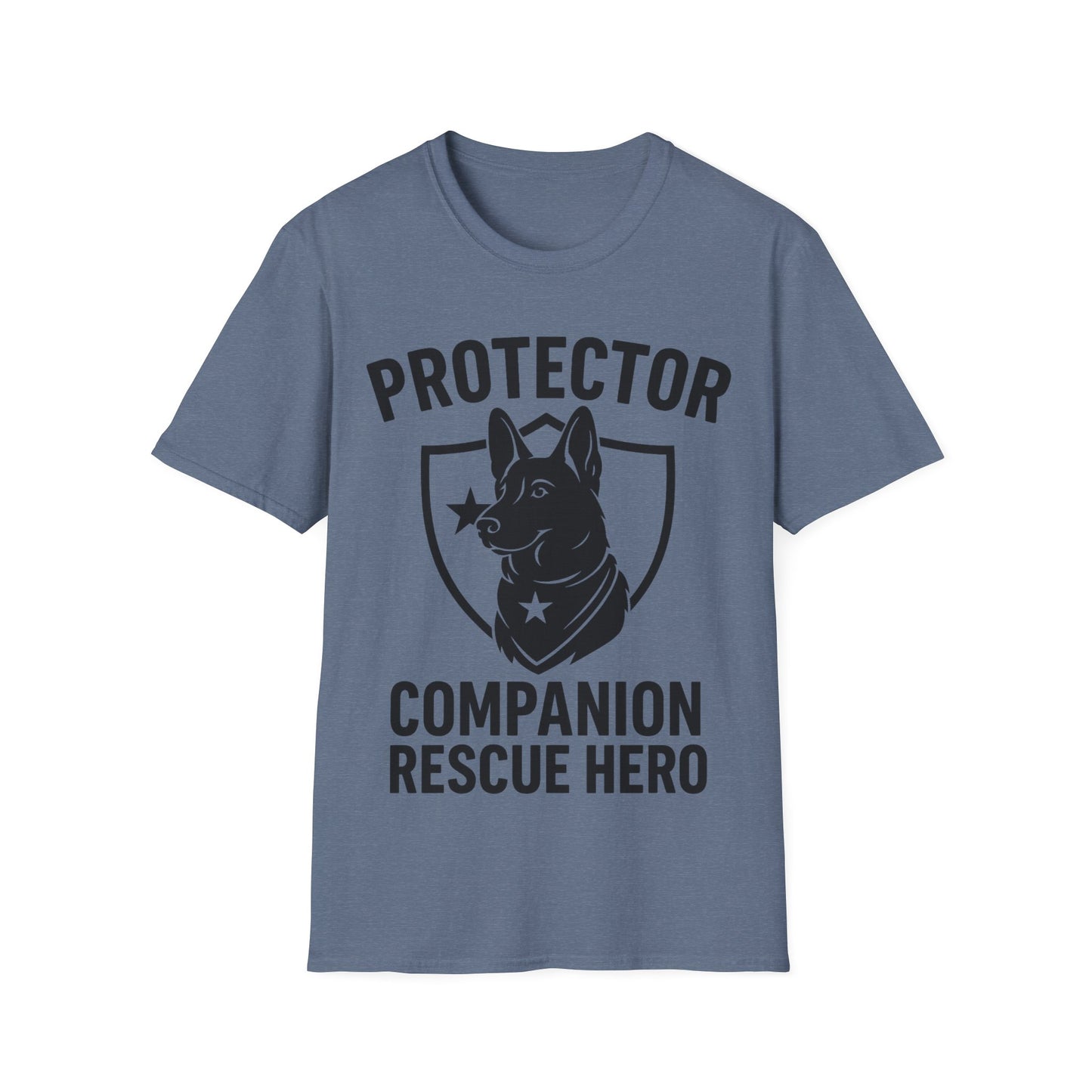 Protector Companion Rescue Hero Shirt – Patriotic Dog Lover T-Shirt – Dog Rescue USA Flag Inspired Tee – Military Style Dog Parent Gift – Adopted and Adored Apparel, Adult Unisex T-Shirt