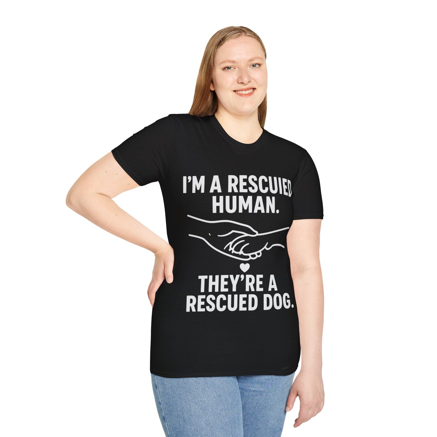 I'm a Rescued Human. They're a Rescued Dog Shirt – Emotional Rescue Tee for Dog Lovers, Pet Adoption Apparel, Unisex Fit, Adult Unisex T-Shirt