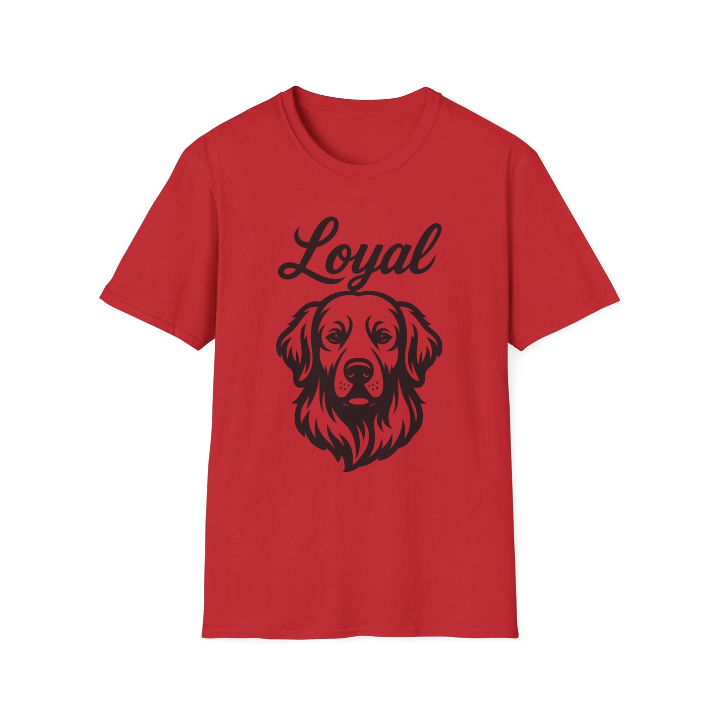 Loyal Golden Retriever T-Shirt – Bold Black Line Art Dog Design for Golden Lovers, Rescue-Inspired Apparel for Devoted Dog Parents, Adult Unisex T-Shirt