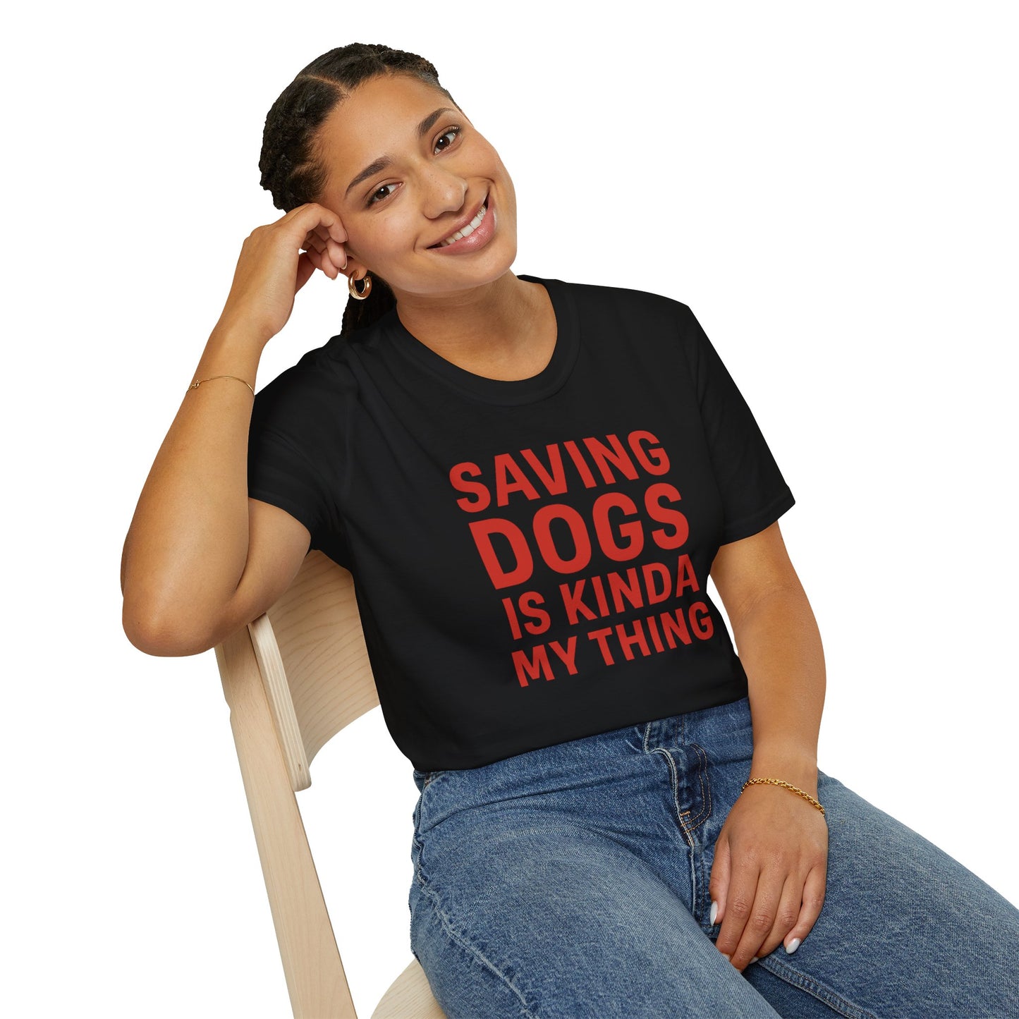 Saving Dogs Is Kinda My Thing T-Shirt – Bold Rescue Dog Tee for Animal Lovers, Dog Advocates, and Pet Parents, Adult Unisex T-Shirt