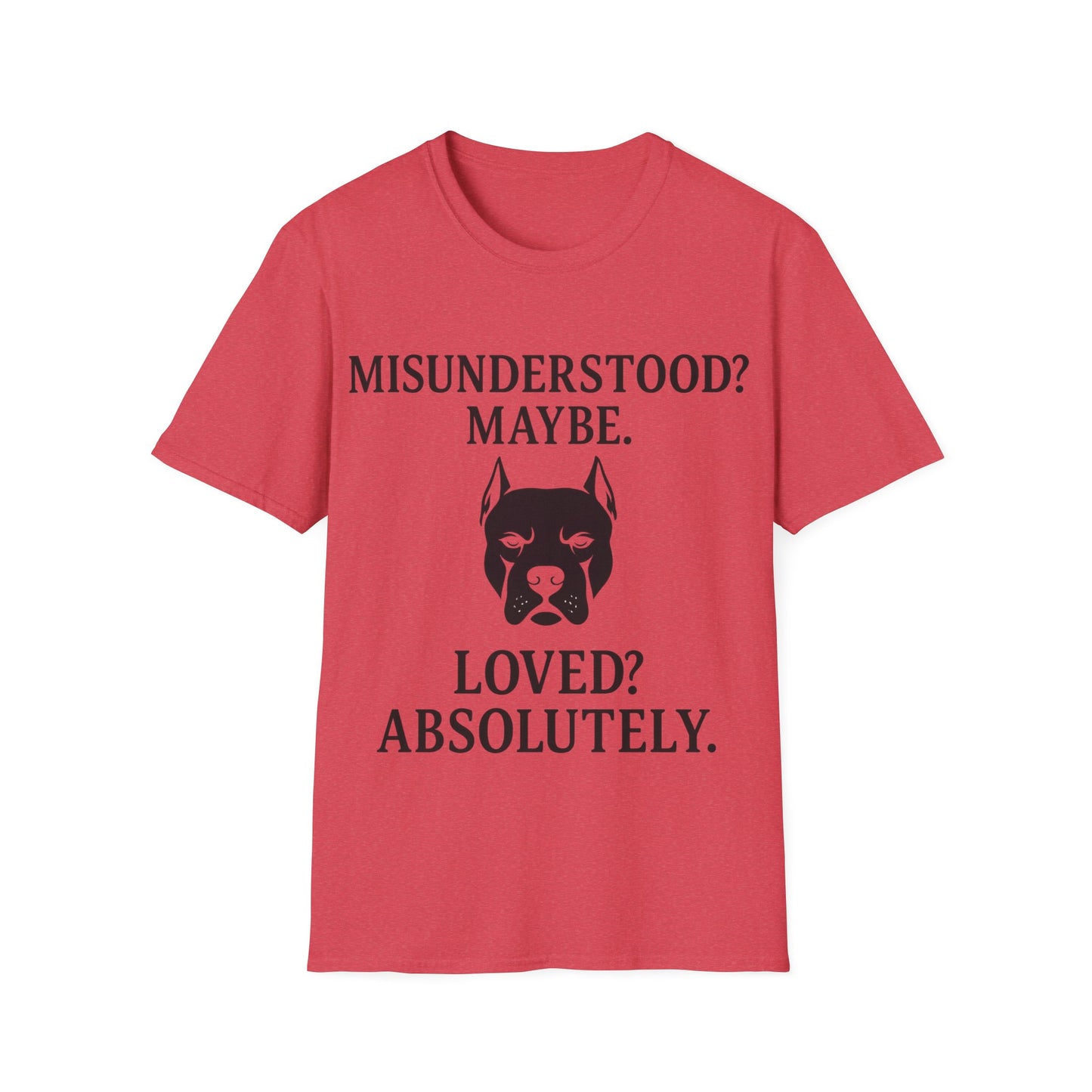 Misunderstood Pit Bull Shirt β Cropped Ear Dog Rescue Tee β White or Black Lettering β Adopt Donβt Shop Shirt β Pitbull Lover Gift, Adult Unisex T-Shirt