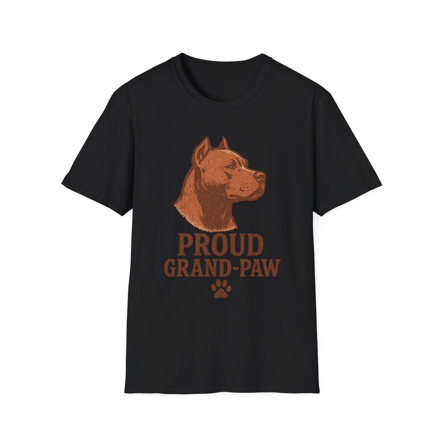 Proud Grand-Paw Pit Bull Vintage T-Shirt – Rustic Dog Grandpa Tee for Pitbull Lovers, Adult Unisex T-Shirt