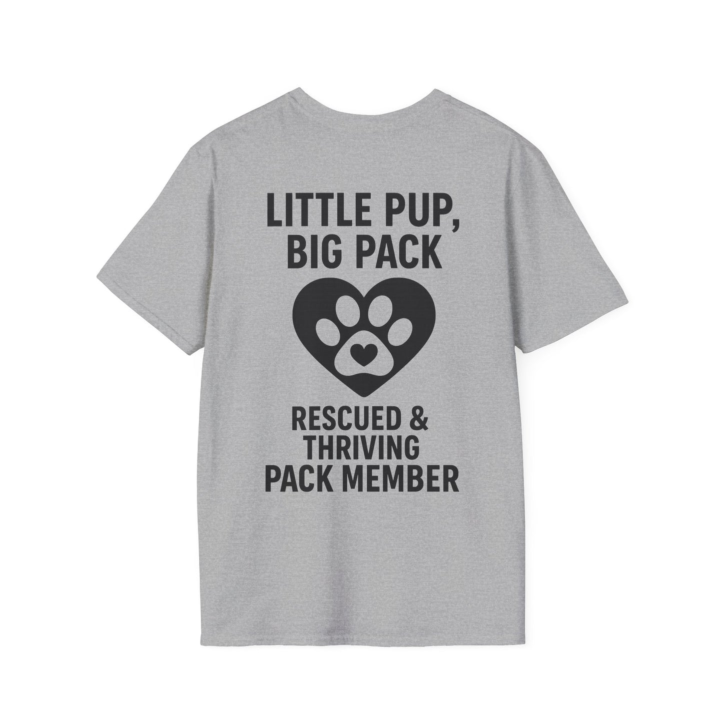 Little Pup Big Pack Shirt – Rescued and Thriving Dog Tee – Matching Family Rescue Apparel – Pack Member Logo – Dog Lover Gift – Pitbull Rescue Shirt – Parent and Kid Set Option, Adult Unisex T-Shirt