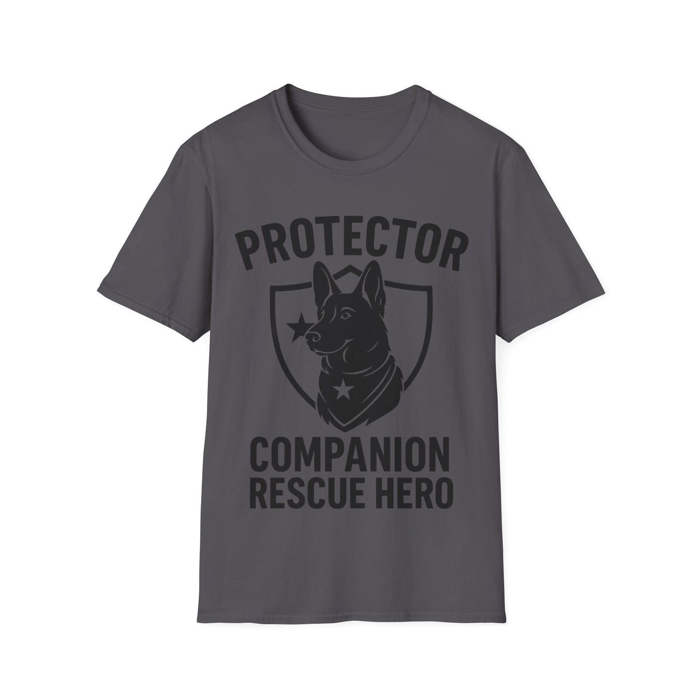 Protector Companion Rescue Hero Shirt – Patriotic Dog Lover T-Shirt – Dog Rescue USA Flag Inspired Tee – Military Style Dog Parent Gift – Adopted and Adored Apparel, Adult Unisex T-Shirt