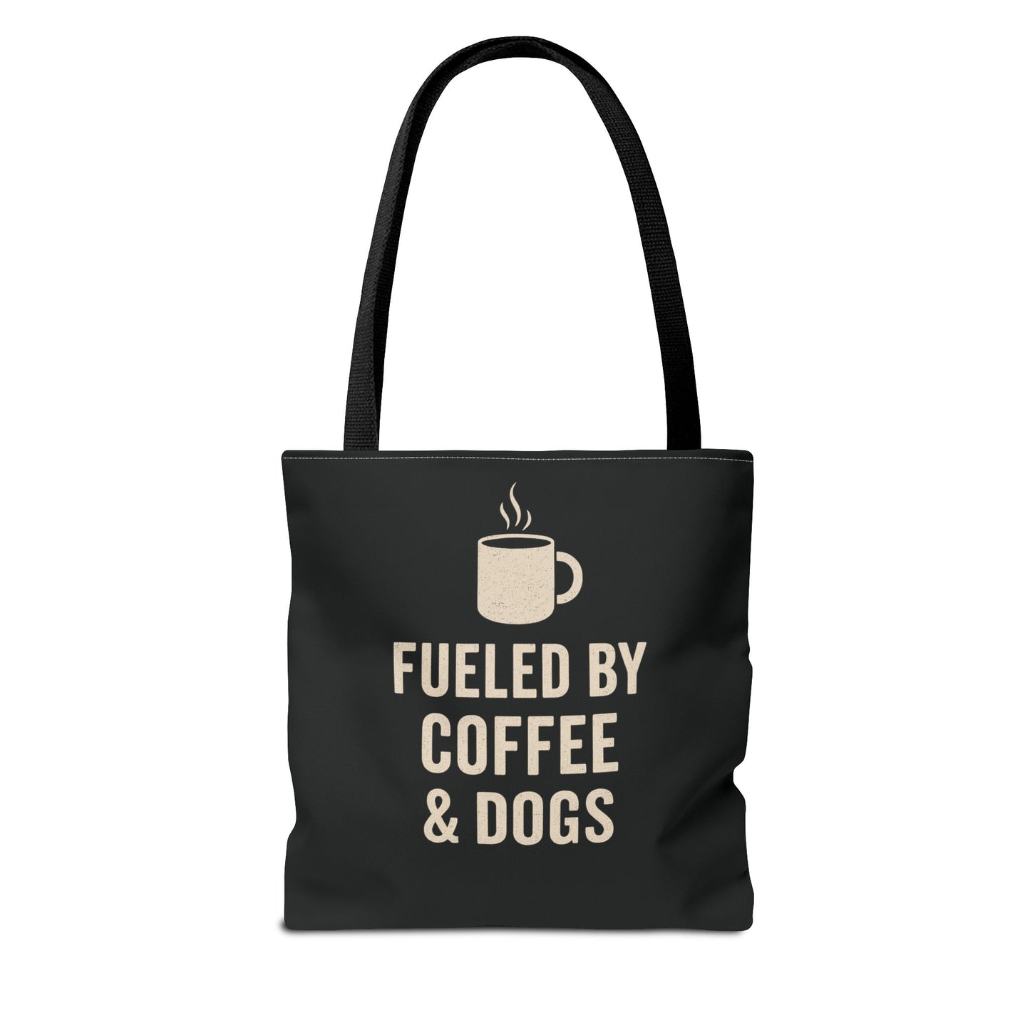 Fueled By Coffee & Dogs Tote Bag, Perfect for Dog Lovers, Everyday Use, Gift for Coffee Lovers, Eco-Friendly Shopping Bag, Stylish Animal Lover Tote, Adult Unisex T-Shirt
